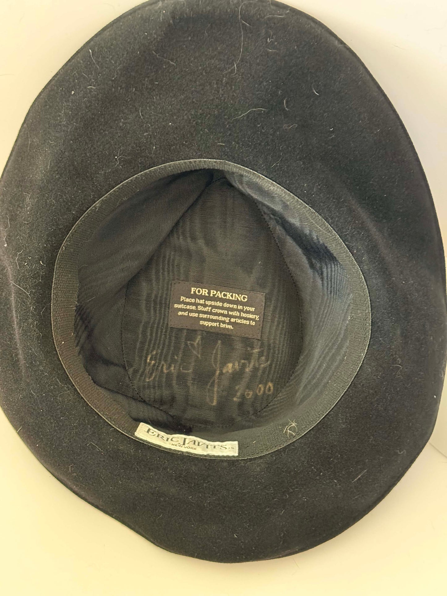 Vintage Eric Javits Black Wool Western Hat | Designer Cowboy Hat | Luxury Felt Ranch Hat | Black Wide Brim Western Hat | Unisex Western Fashion