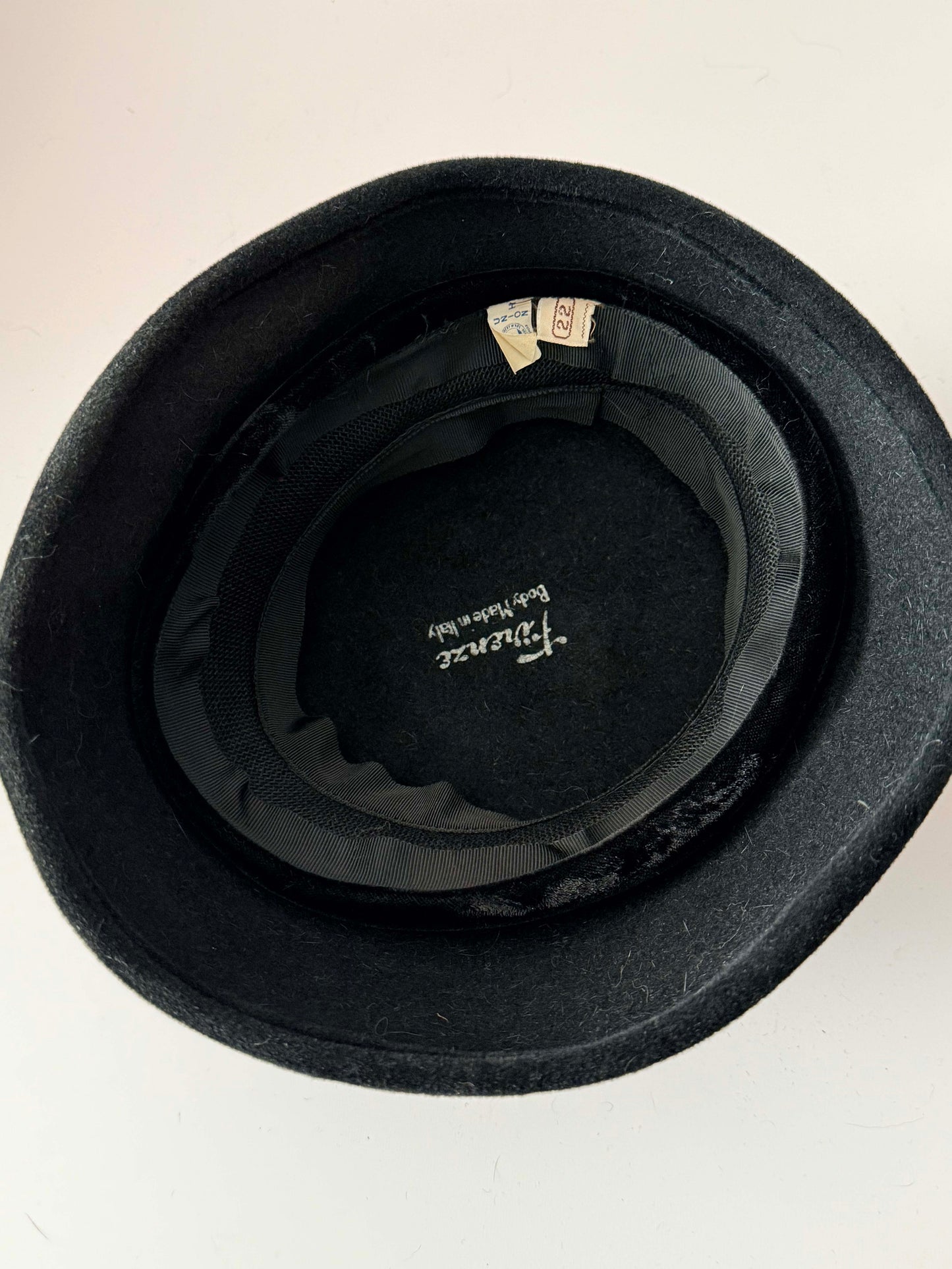 Vintage Black Wool Bucket Hat | Wilshire Italy Hat | 1960s Black Felt Hat |Audrey Hepburn Bucket Hat | Classic Ribbon Bow Hat