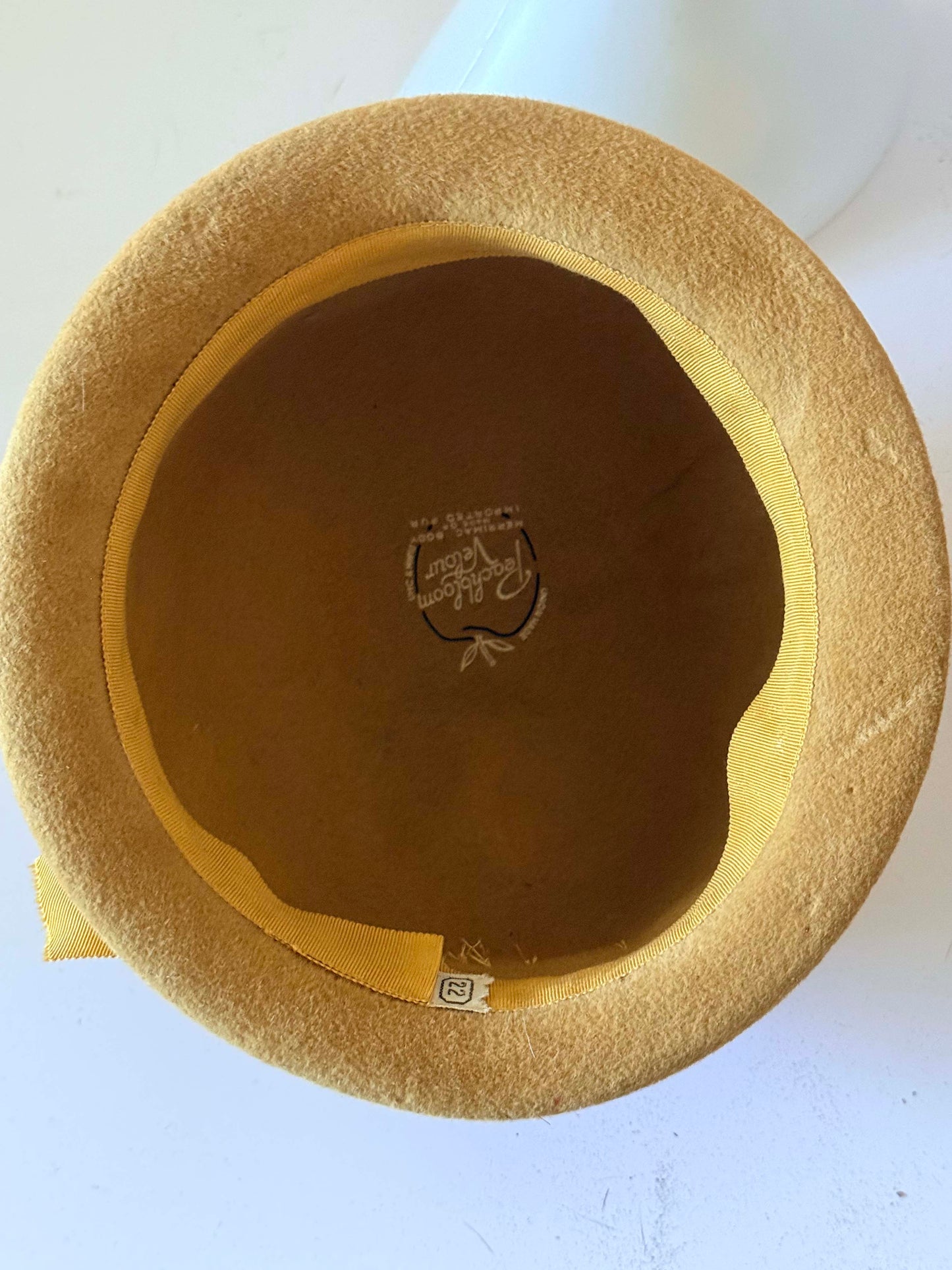 Vintage Robbel Room Velour Cloche Hat | Camel Wool Felt Hat | 1960s Mod Bucket Hat | Classic Neutral Millinery