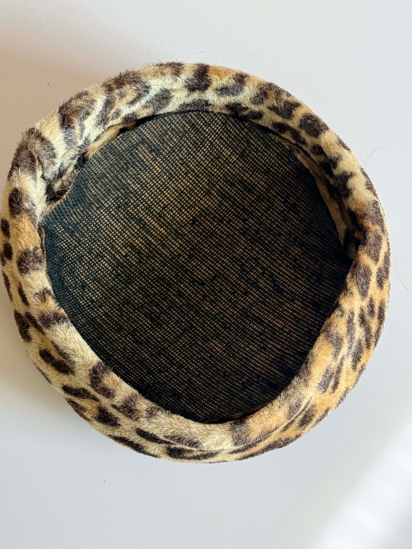 Vintage Leopard Print Faux Fur Pillbox Hat | 1960s Mod Animal Print Hat | Jackie O Style Winter Hat | Retro Statement Millinery
