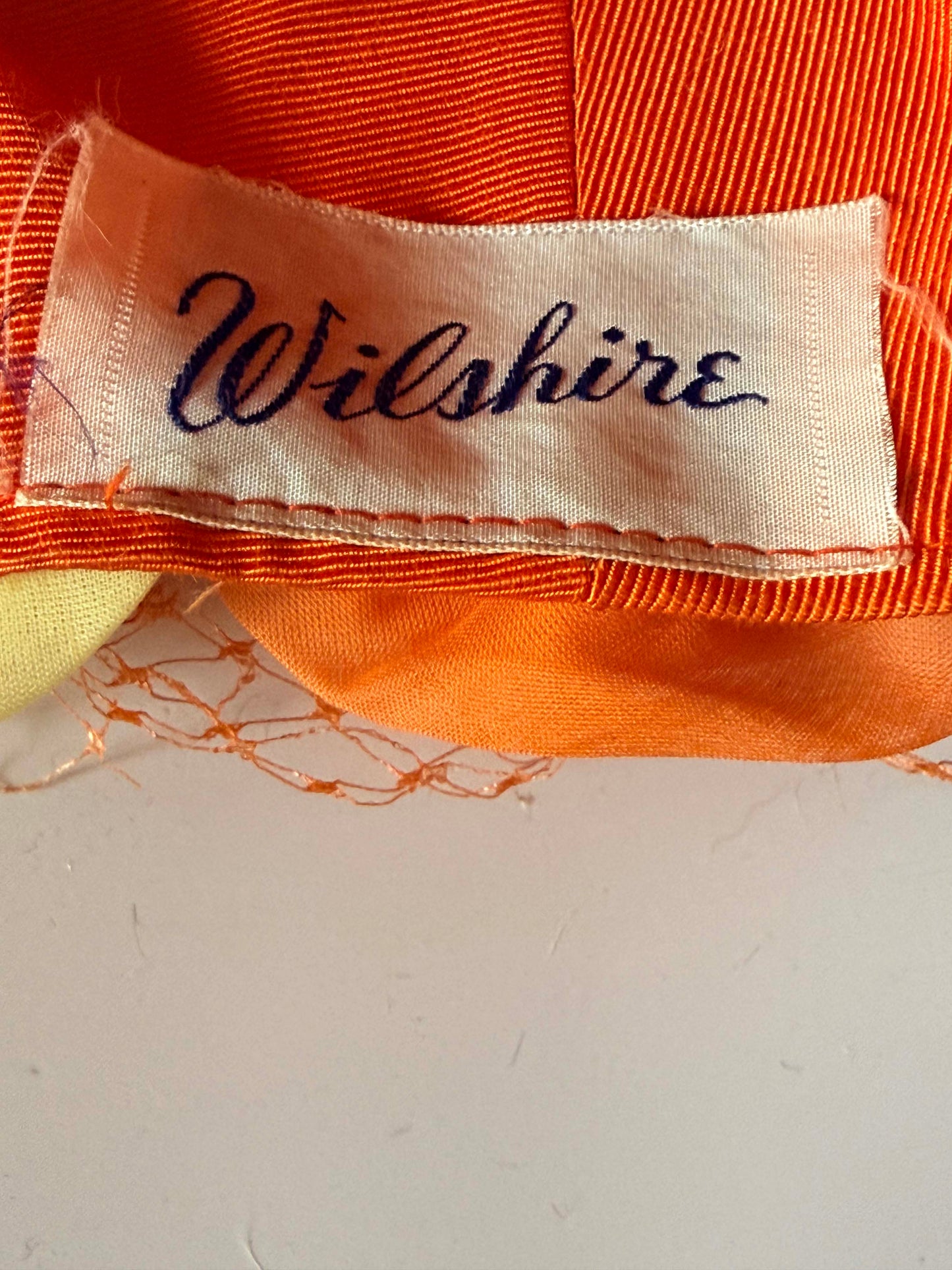 Vintage Wilshire Floral Toque Hat, 1960s Peach Yellow Rosette Hat, Veiled Cocktail Hat, Mid Century Millinery, Wedding Guest Hat, Easter Hat