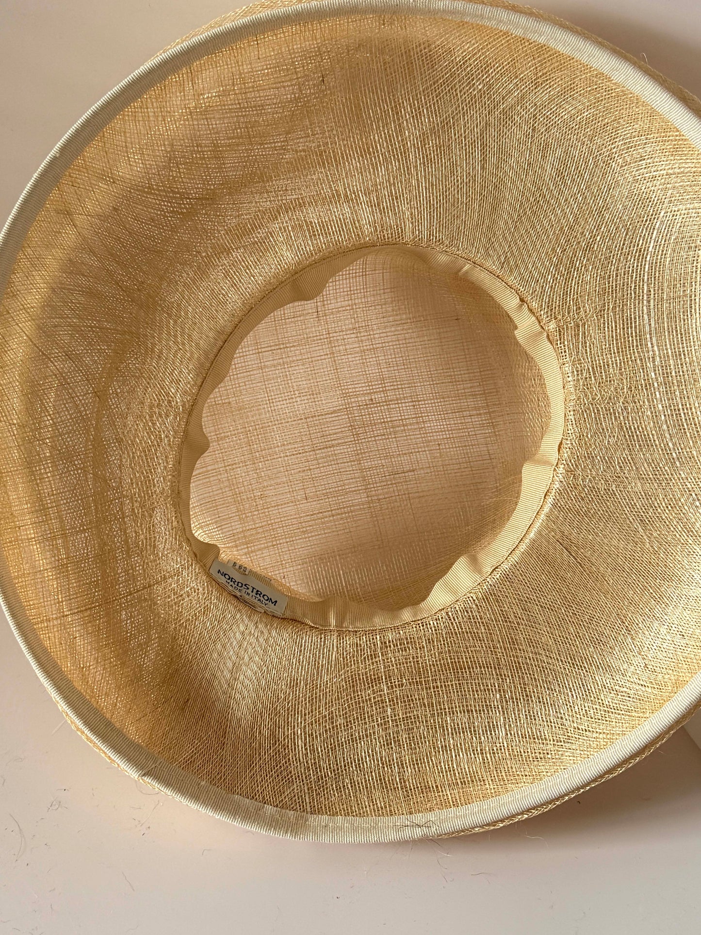 Vintage Natural Straw Picture Hat, Wide Brim Sinamay Hat, Wedding Hat, Kentucky Derby Hat, Church Hat, Garden Party Hat, Neutral Vintage Millinery