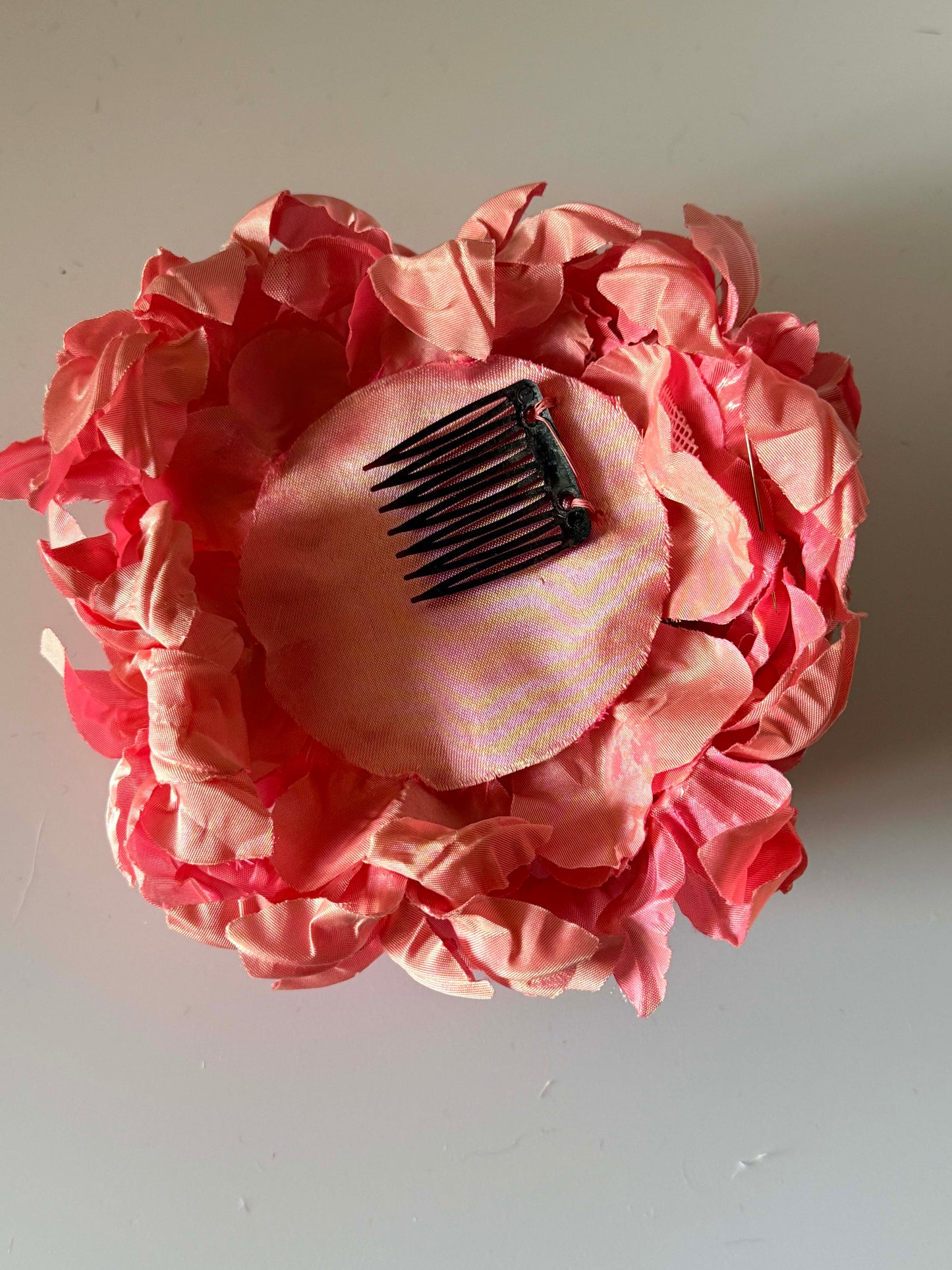 Vintage Pink Floral Cocktail Hat | 1960s Blossom Pillbox Fascinator | Garden Party Wedding Church Hat
