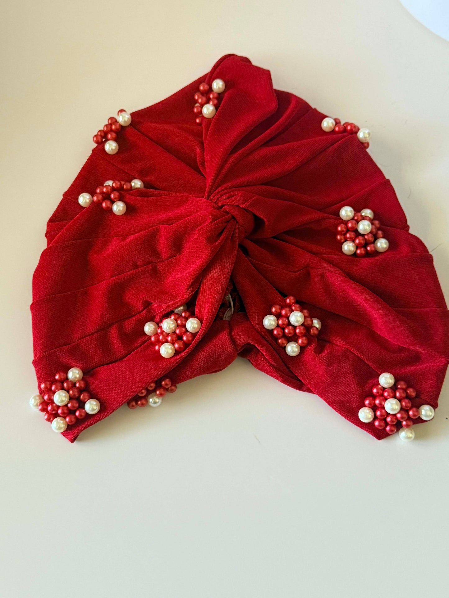 Vintage Red Turban Hat | 1960s Pearl Cocktail Hat | Draped Turban | Red Beaded Vintage Hat | Mid Century Millinery (Copy)