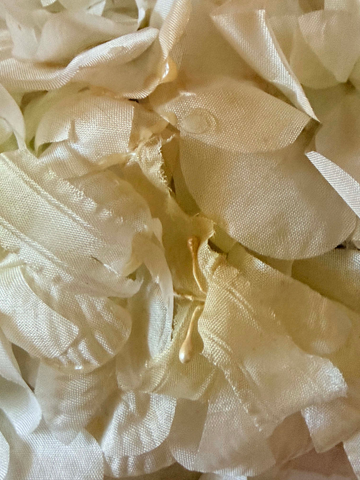 Vintage 1950s Ivory Floral Half Hat Satin Flowers Green Velvet Frame Bridal Wedding Cocktail Women's Mid Century Millinery