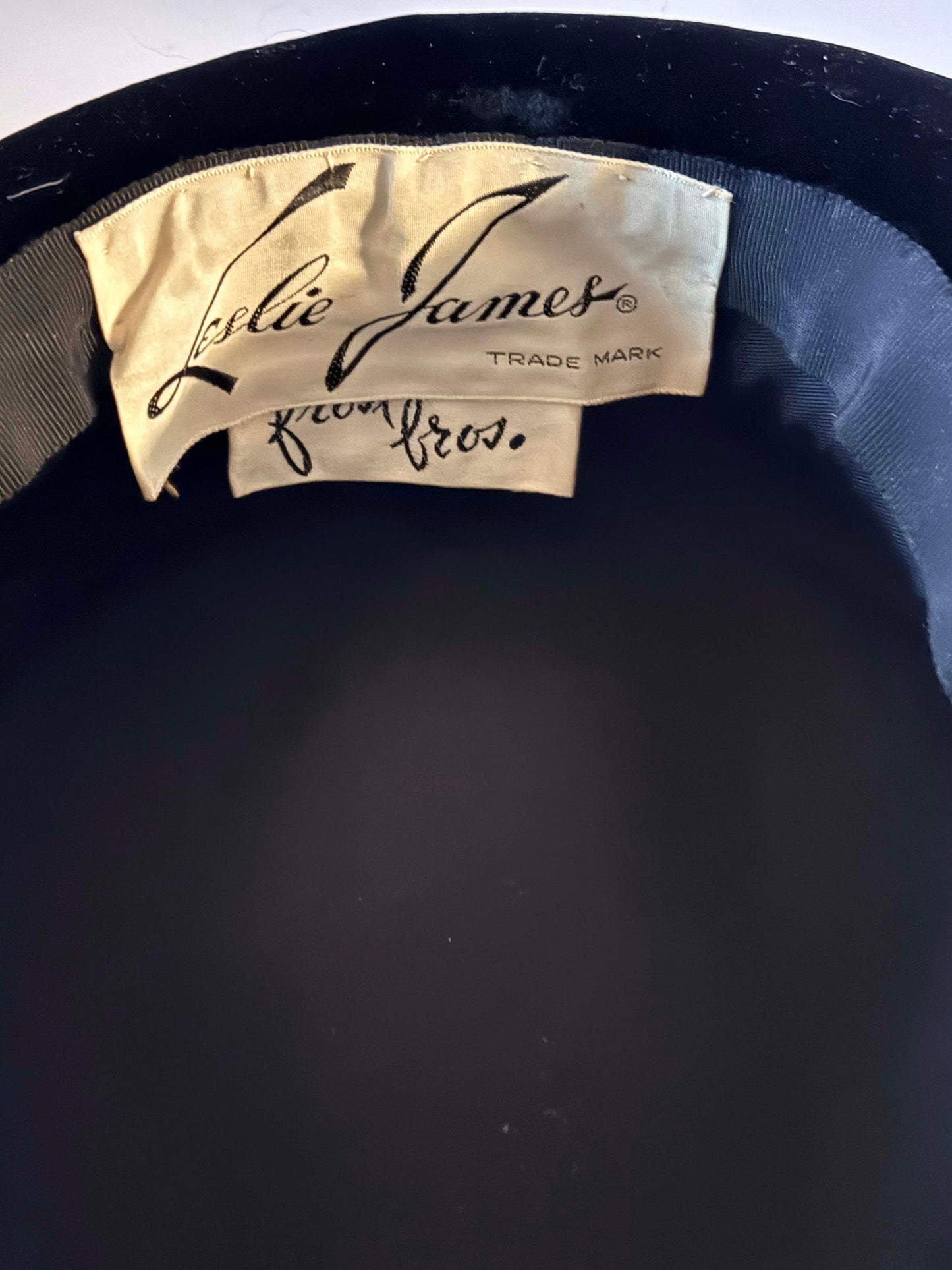 Vintage Black Velvet Hat Style Felt Hat Lillie James Minimalist Millinery 1950s Inspired
