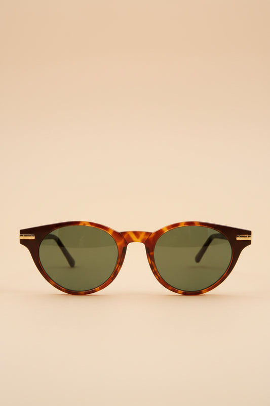 Round Horn Rim Retro Sunglasses - Croft