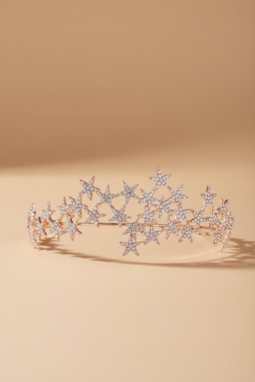 Crystal Star Tiara Crown Headband Hairpiece