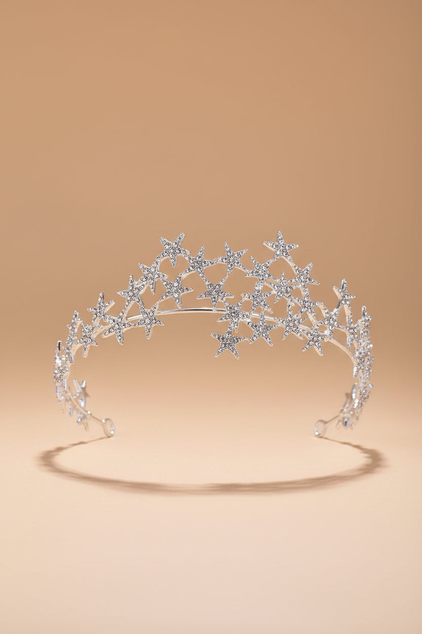 Crystal Star Tiara Crown Headband Hairpiece