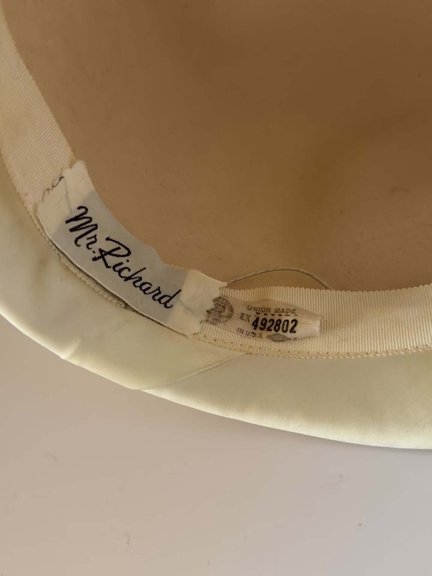 1960s Mr. Richard Ivory Wool Cloche Hat with Red Rose | Vintage Floral Mod Hat | Winter Garden Party Hat | Romantic Mid Century Millinery