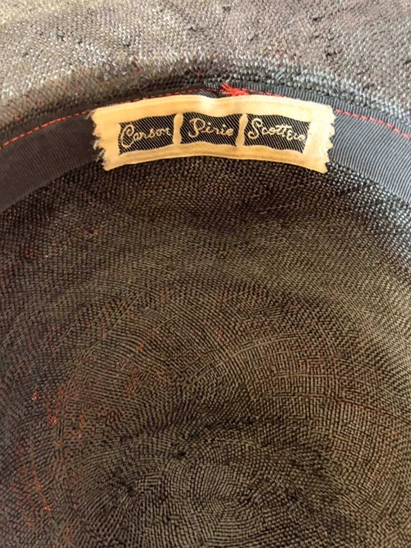 1950s Black Red Straw Hat | Paris New York Vintage Boater Hat | Black Ribbon Summer Millinery