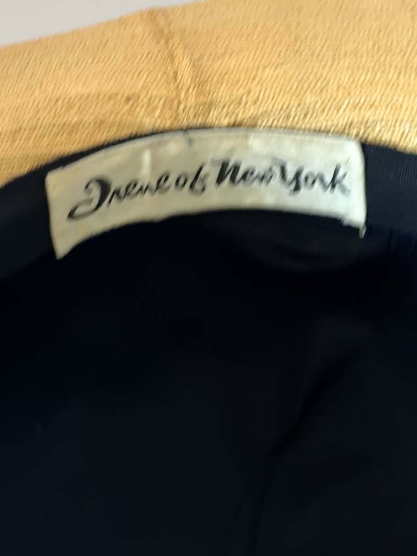 1950s Irene of New York Straw Hat | Black Velvet and Natural Straw Wide Brim Hat | Vintage Summer Millinery