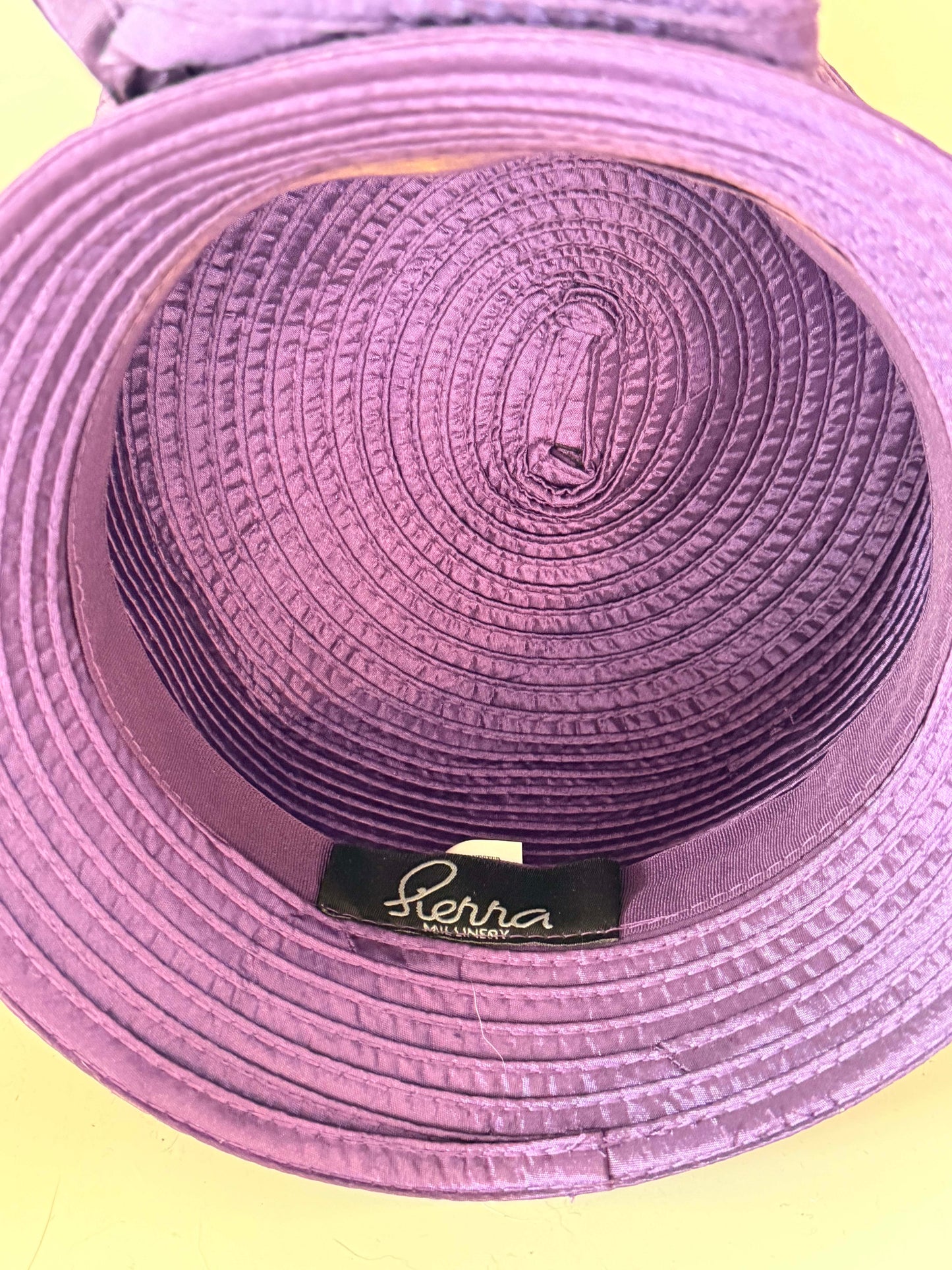 Vintage Purple Sculptural Church Hat | Sierra Millinery Couture Hat | Avant Garde Derby Hat | Architectural Statement Millinery