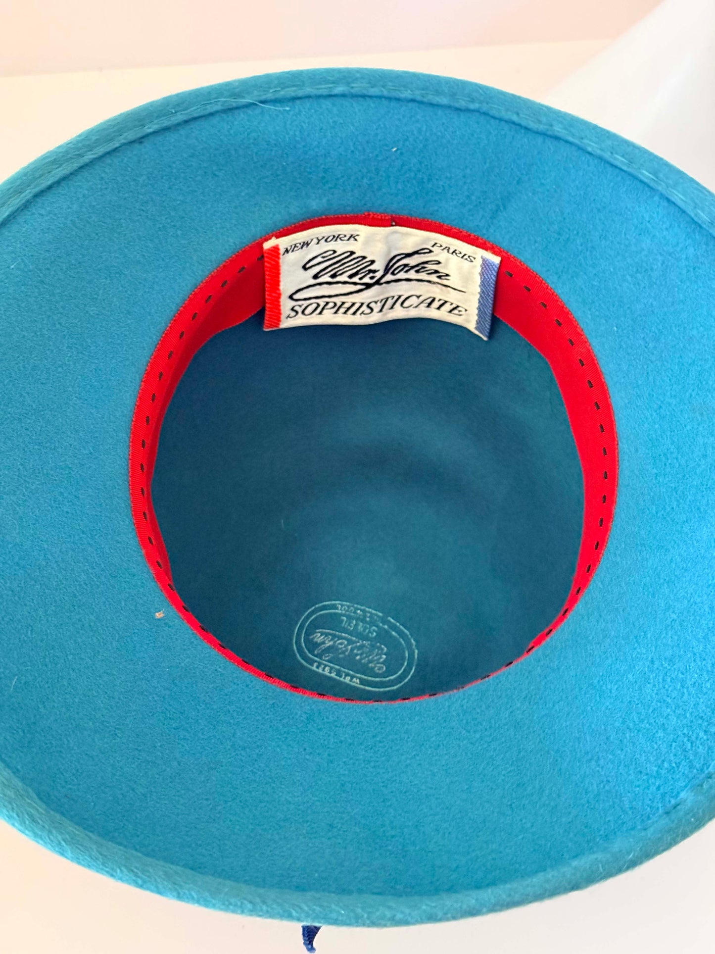 Vintage Mr John Sophisticate Turquoise Wool Hat | 1960s Wide Brim Cloche Hat | Aqua Blue Felt Hat | Mod Designer Millinery | Jackie Kennedy Style