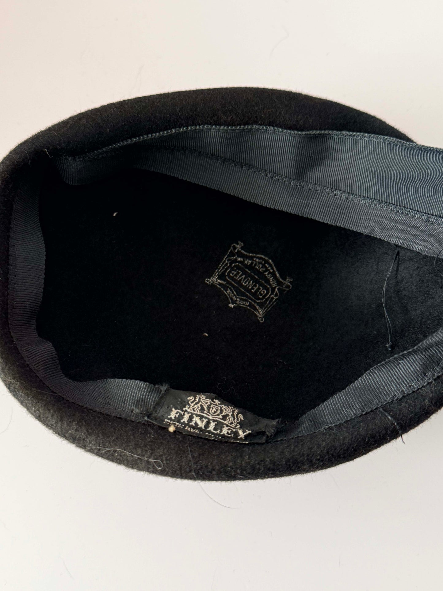 Vintage Black Wool Beret Hat | Finley New York Hat | 1960s Mod Beret | Black Felt Hat | French Style Beret | Designer Vintage Millinery