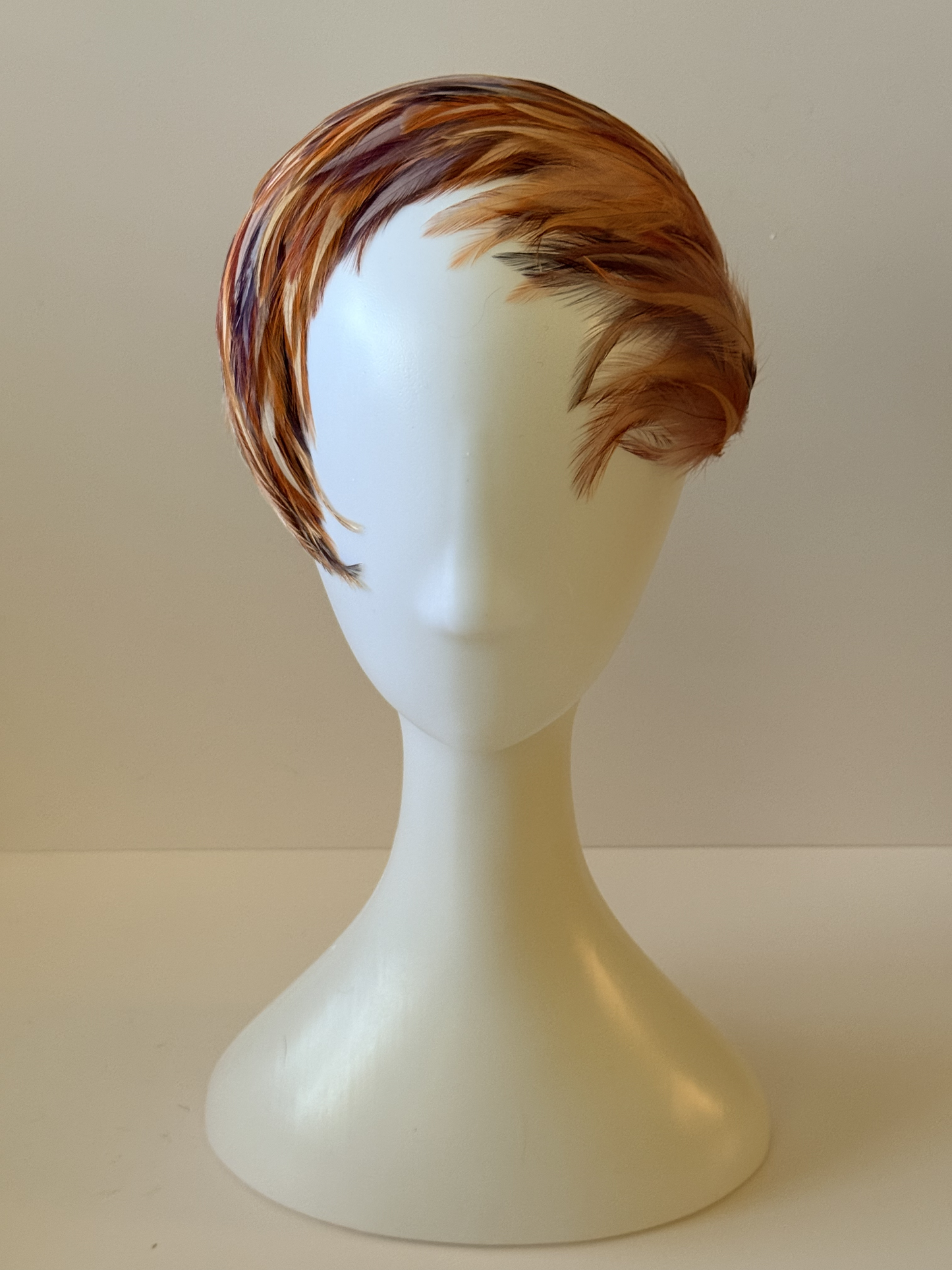 Vintage Starlet Feather Fascinator | 1940s–1950s Autumn Tones Hairpiece | Old Hollywood Glam