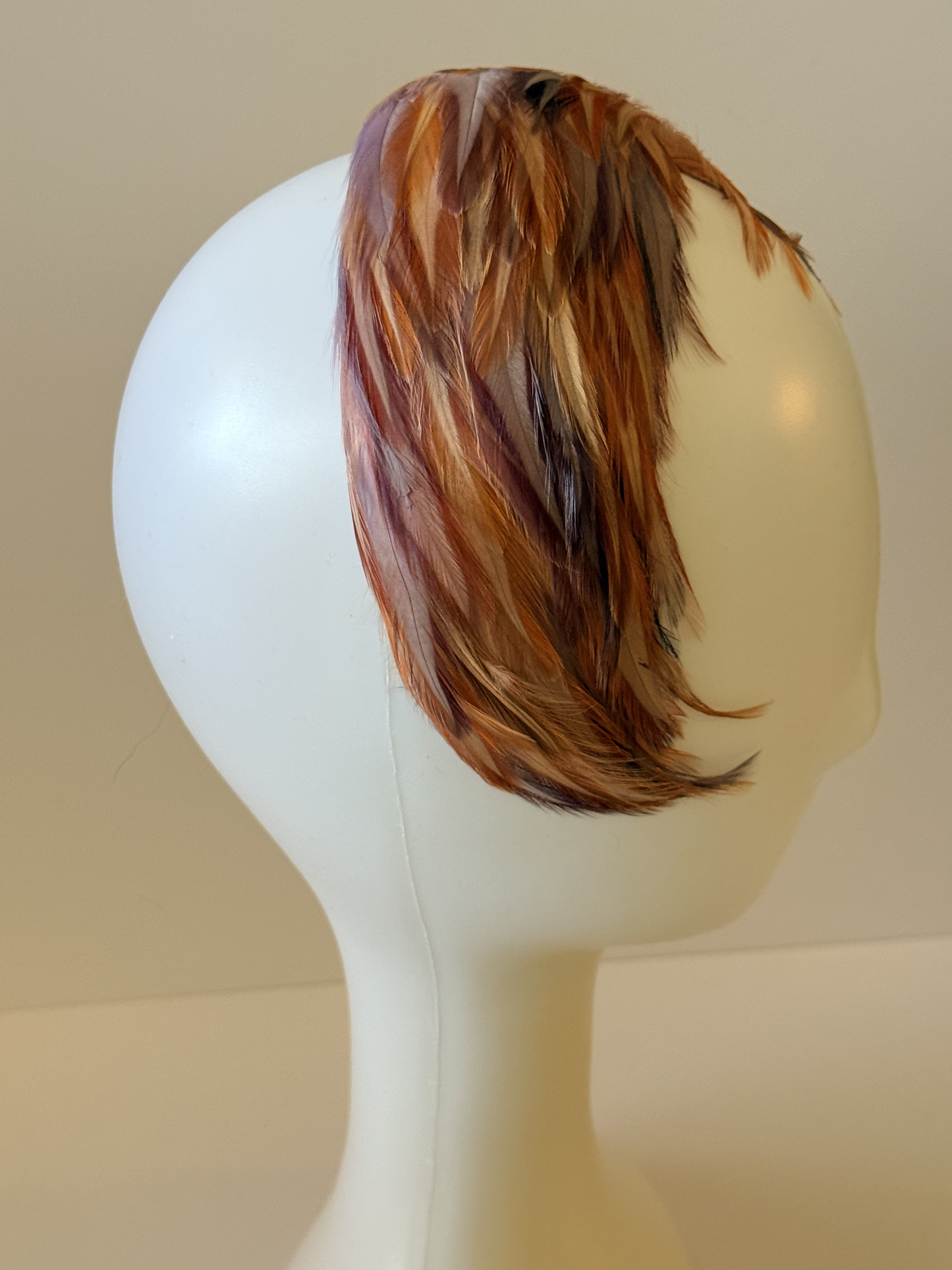 Vintage Starlet Feather Fascinator | 1940s–1950s Autumn Tones Hairpiece | Old Hollywood Glam