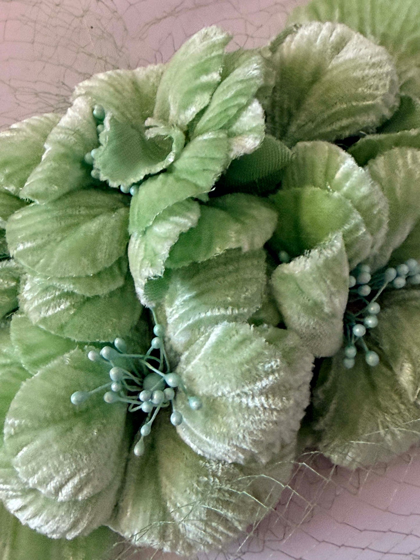 Vintage Mint Green Floral Fascinator | 1960s Flower Hat with Veil | Pastel Cocktail Hat | Spring Garden Party Hat | Union Made Millinery