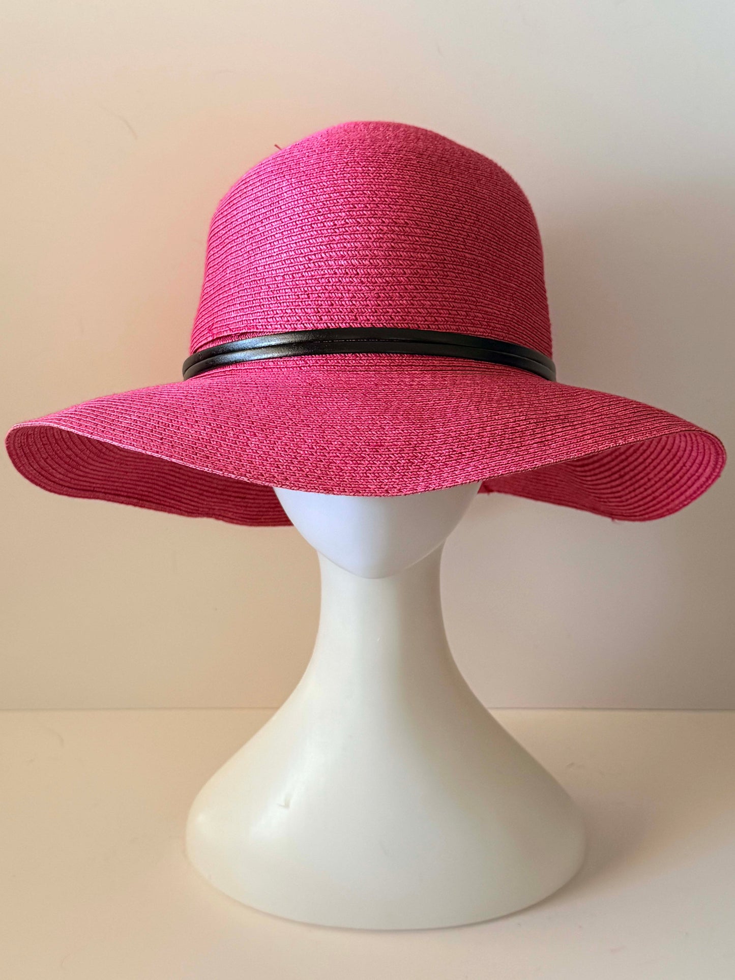 Filippo Catarzi Wide Brim Sun Hat | Hot Pink Italian Straw Hat | Designer Resort Hat | Kentucky Derby Hat