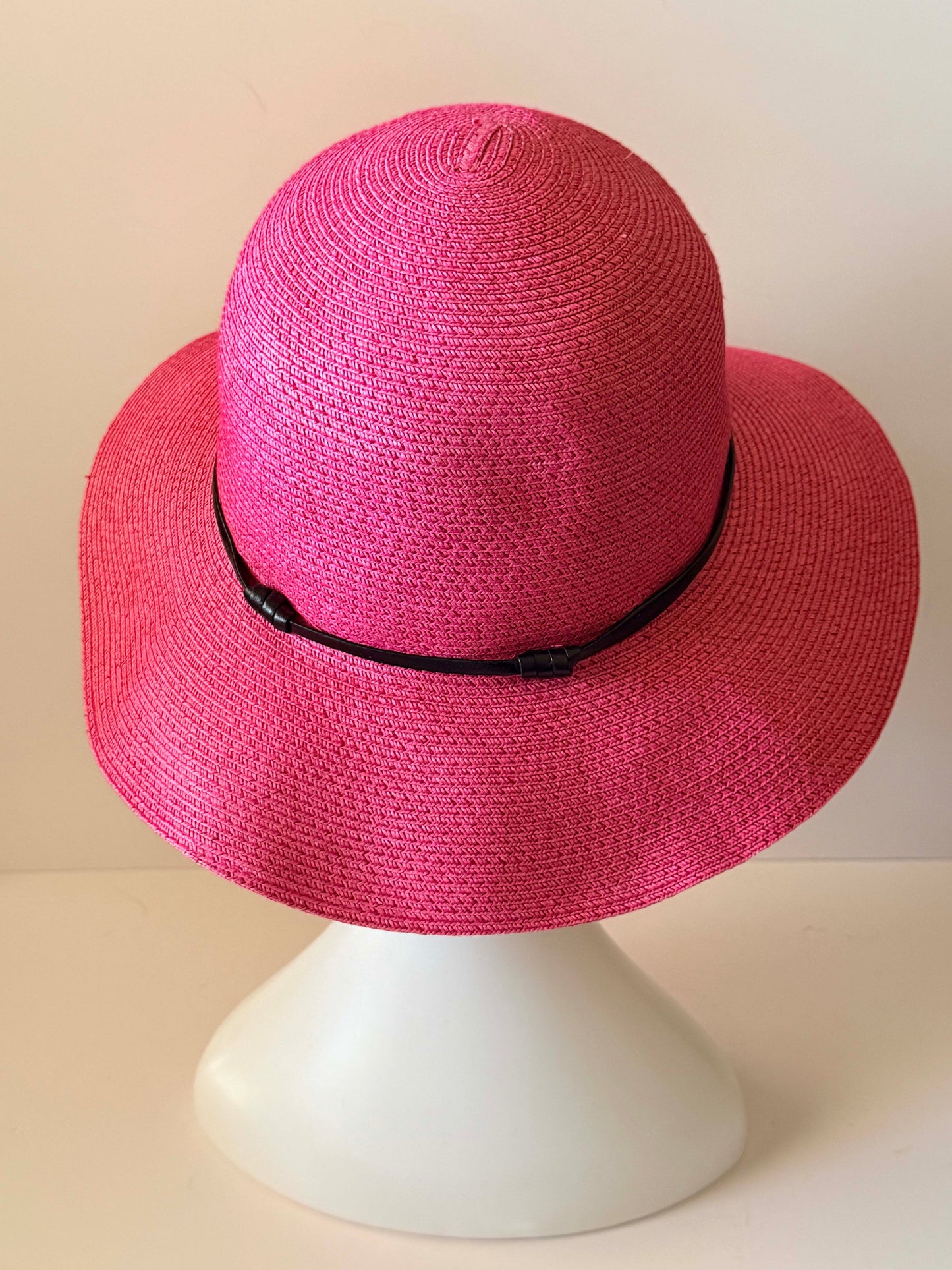 Filippo Catarzi Wide Brim Sun Hat | Hot Pink Italian Straw Hat | Designer Resort Hat | Kentucky Derby Hat