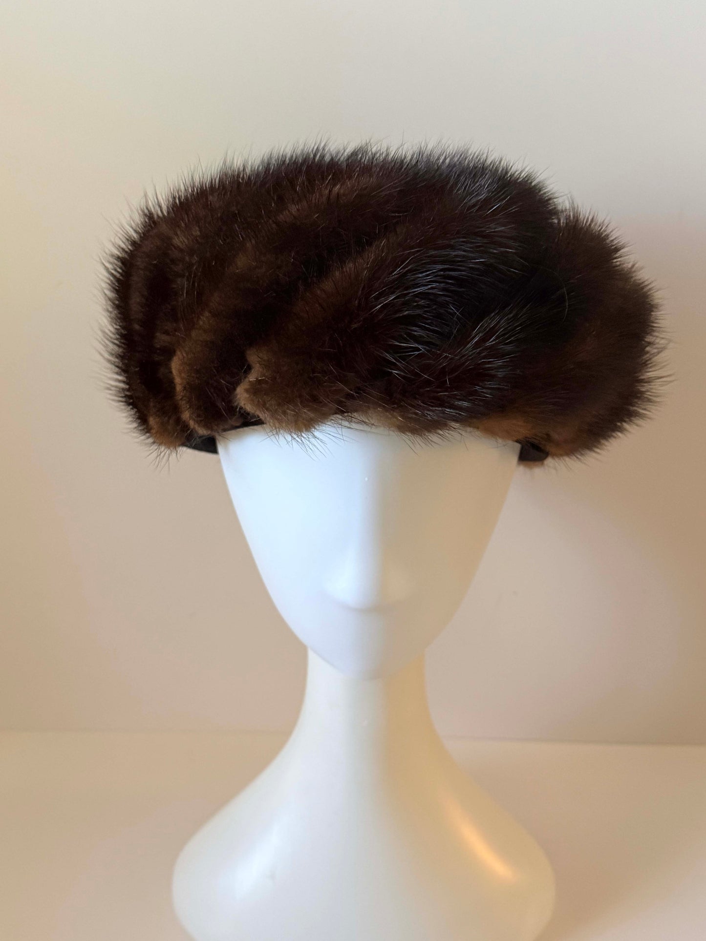 Vintage Mink Fur Pillbox Hat | Cécile Original New York | 1950s Brown Mink Cocktail Hat | Mid Century Fur Hat | Classic Winter Millinery