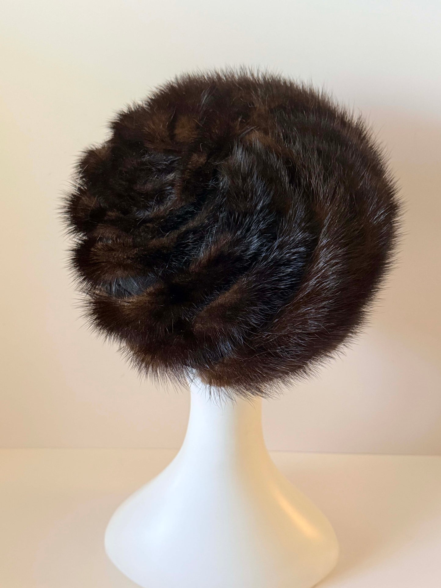 Vintage Mink Fur Pillbox Hat | Cécile Original New York | 1950s Brown Mink Cocktail Hat | Mid Century Fur Hat | Classic Winter Millinery