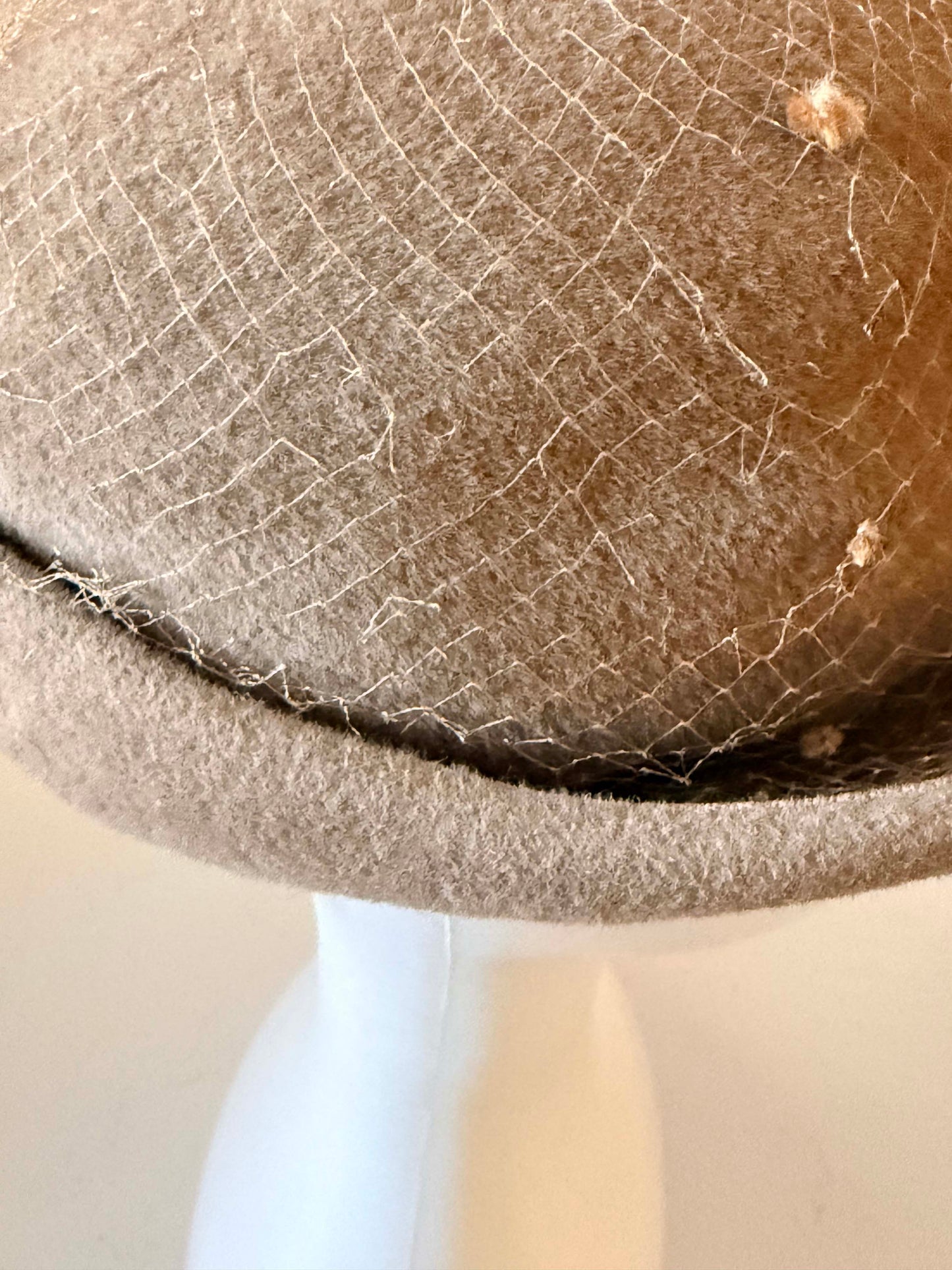 Vintage Flo-Denis Paris New York Hat | Taupe Wool Felt Cloche Hat | 1950s Veiled Cocktail Hat | French Millinery