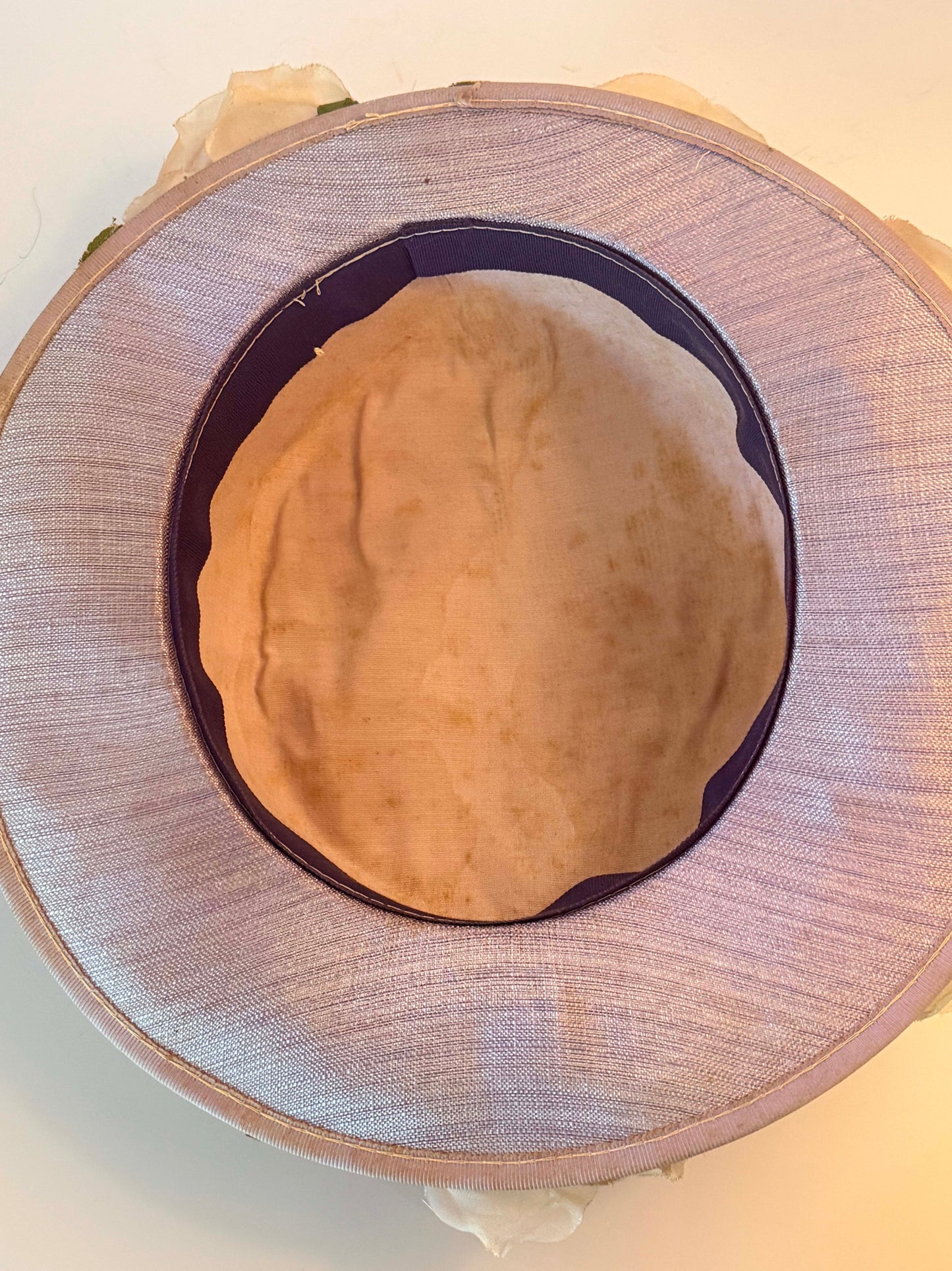 Vintage Floral Picture Hat, Blush Wide Brim Hat, Silk Rose Hat, Bridal Garden Party Hat, Kentucky Derby Hat, Romantic Vintage Millinery
