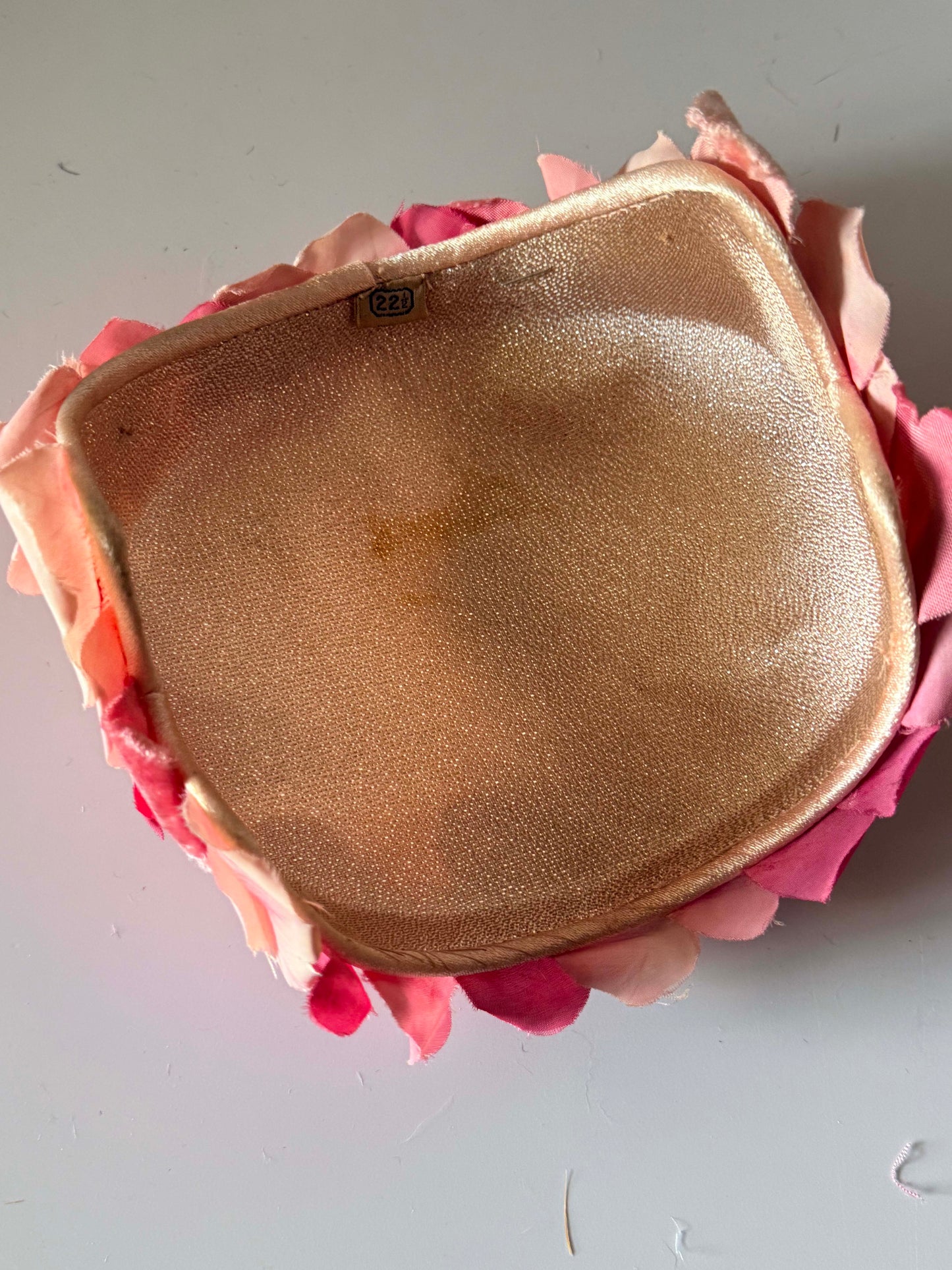 Vintage Pink Floral Half Hat | 1960s Satin Floral Cocktail Hat | Bridal Half Hat | Garden Party Millinery