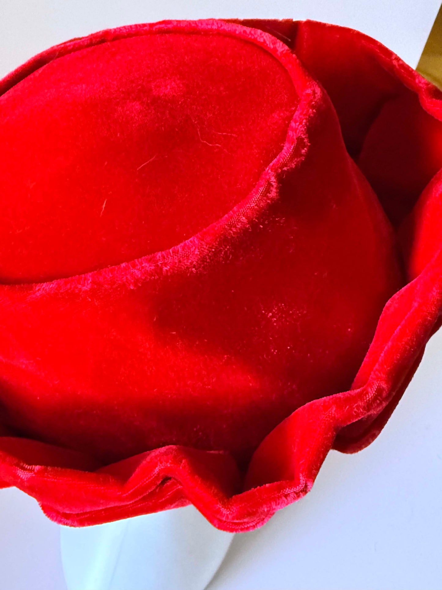 Vintage Red Velvet Brimmed Pillbox Hat 1960s Sculptural Cocktail Hat | Women's Holiday Hat | Mid Century Millinery