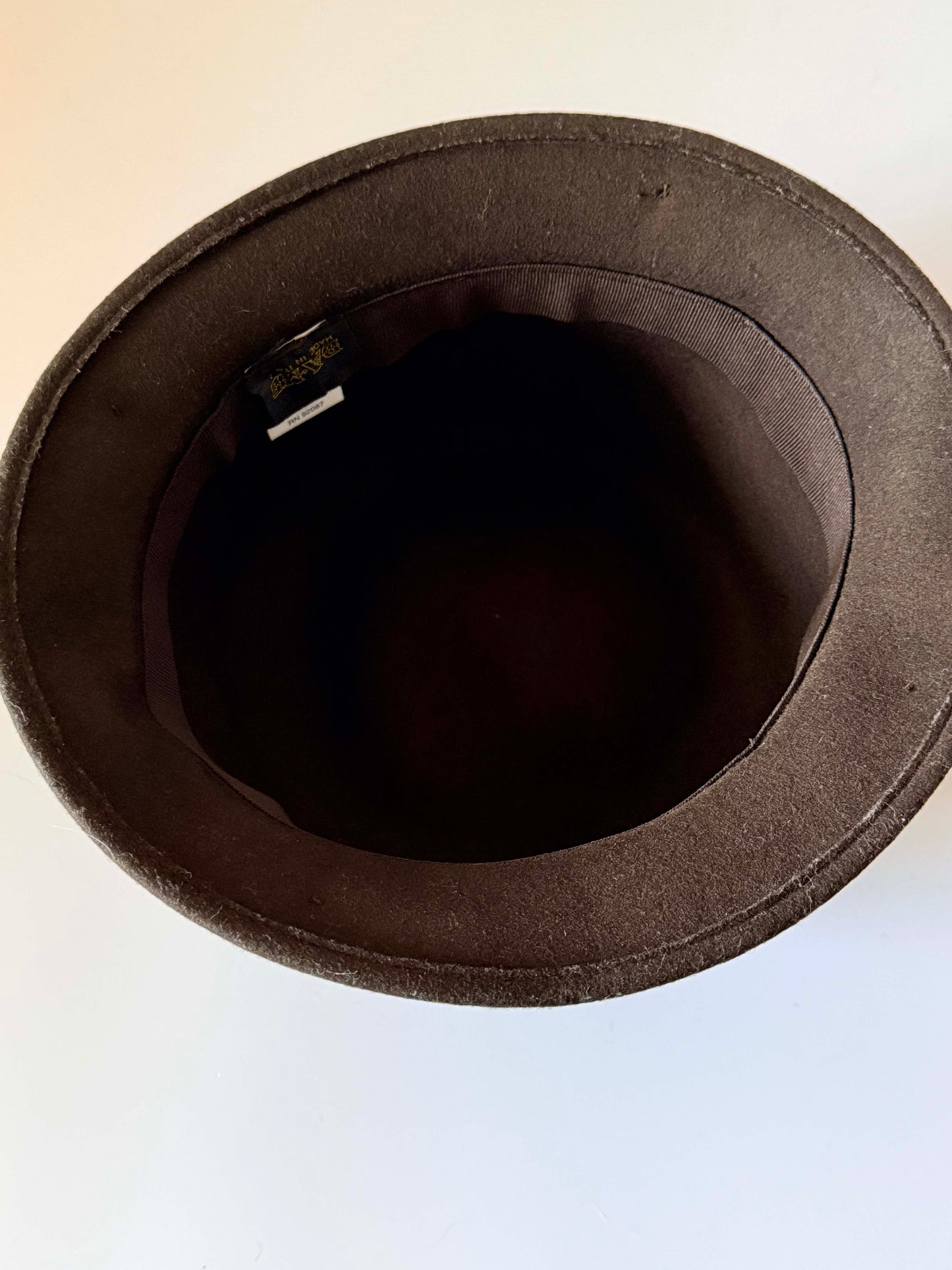Vintage Brown Felt Cloche Hat Velvet Bow Chocolate Brown Cocktail Hat 1960s Women's Winter Millinery