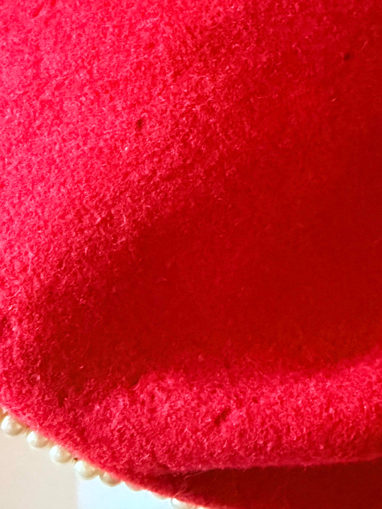 Vintage Red Wool Felt Pillbox Hat | 1960s Pearl Trim Cocktail Hat | Mid Century Red Hat | Classic Millinery