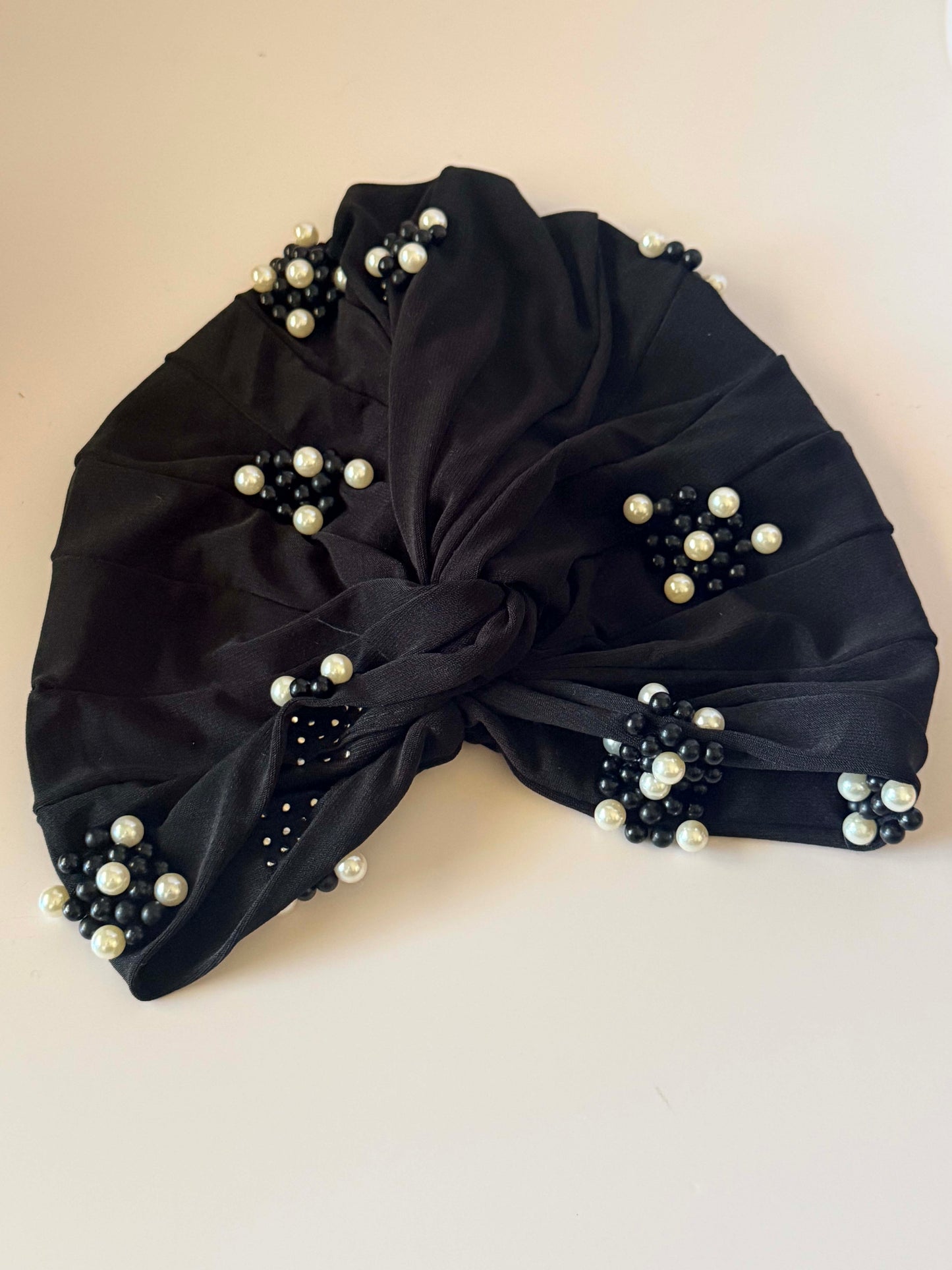 Vintage Black Turban Hat | 1960s Pearl Cocktail Hat | Draped Turban | Black Beaded Vintage Hat | Mid Century Millinery (Copy) (Copy)