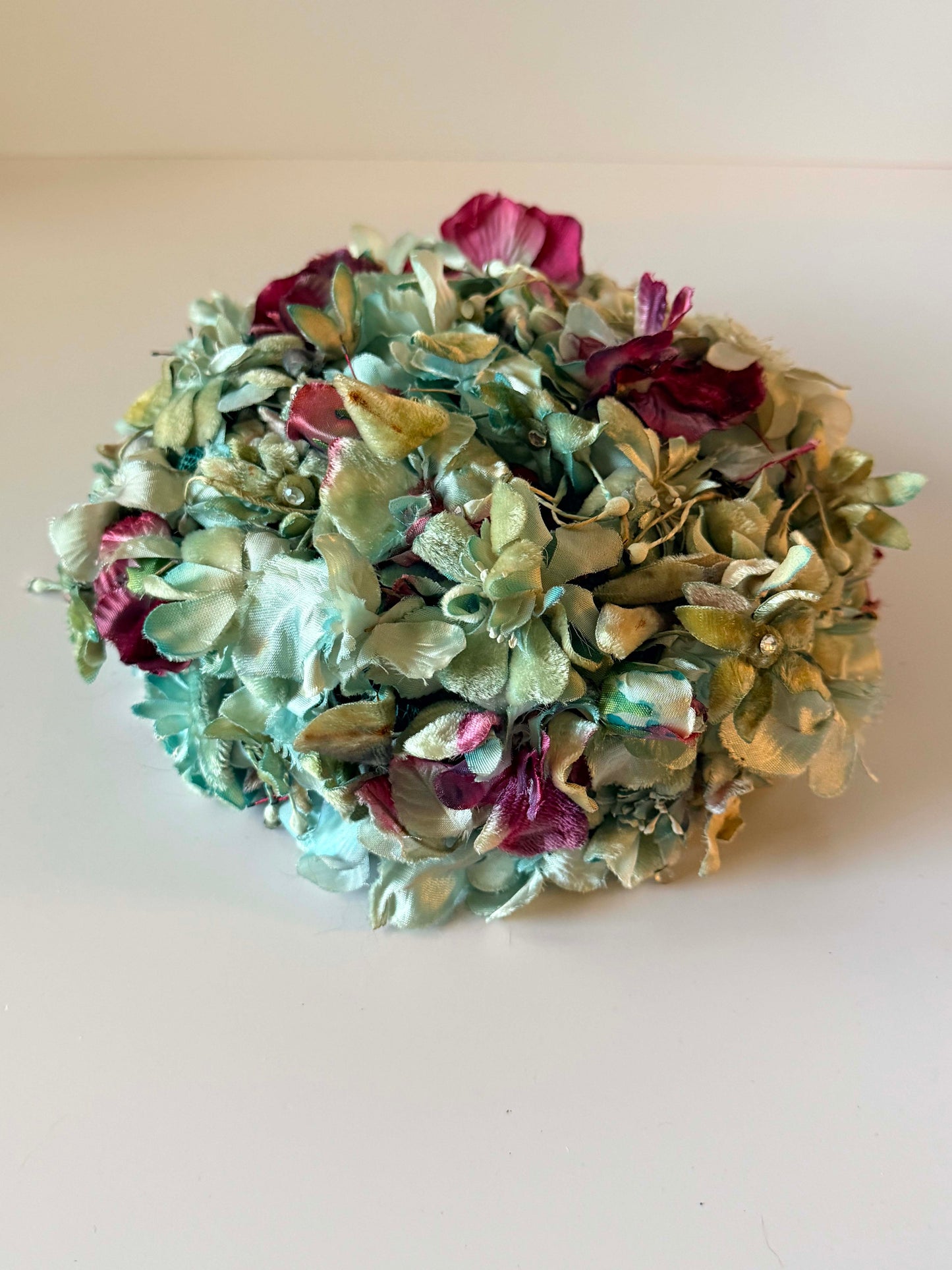 Vintage Le Branche Floral Pillbox Hat | 1960s Union Made Blue Flower Hat | Garden Party Hat | Kentucky Derby Hat | Spring Millinery