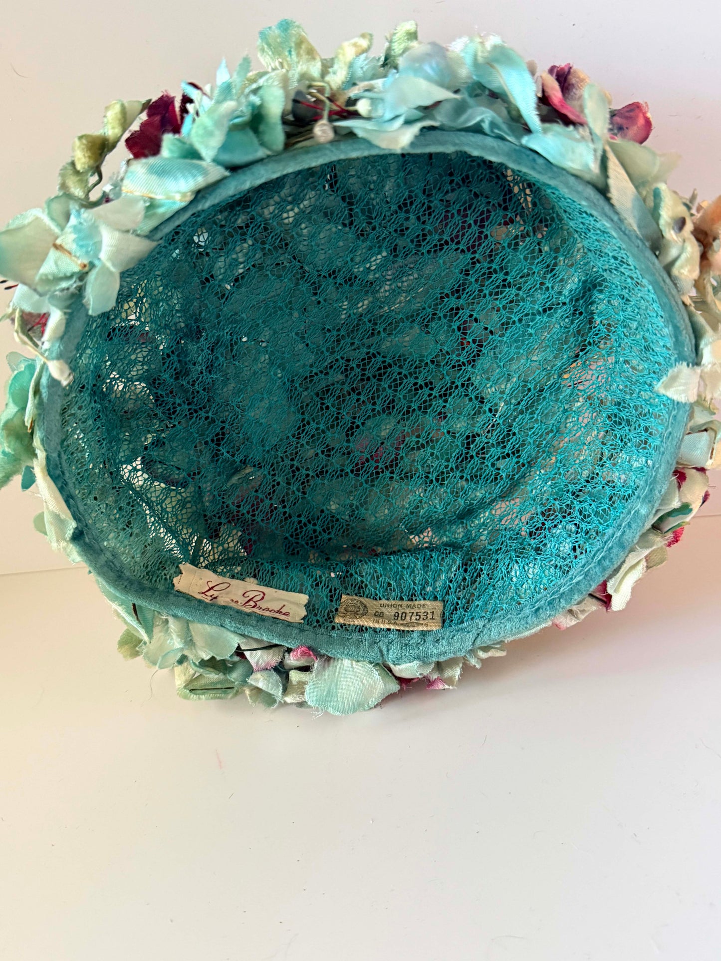 Vintage Le Branche Floral Pillbox Hat | 1960s Union Made Blue Flower Hat | Garden Party Hat | Kentucky Derby Hat | Spring Millinery