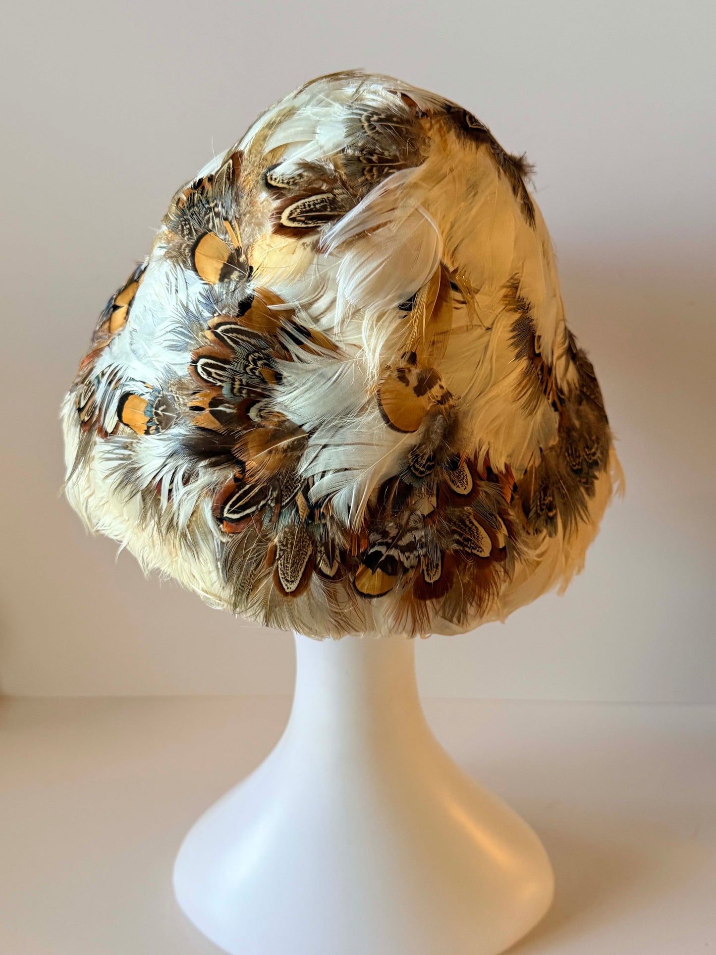 Vintage Schiaparelli Paris Feather Cocktail Hat | Henriette Marté Boutique | Designer Feather Hat | Haute Couture Millinery