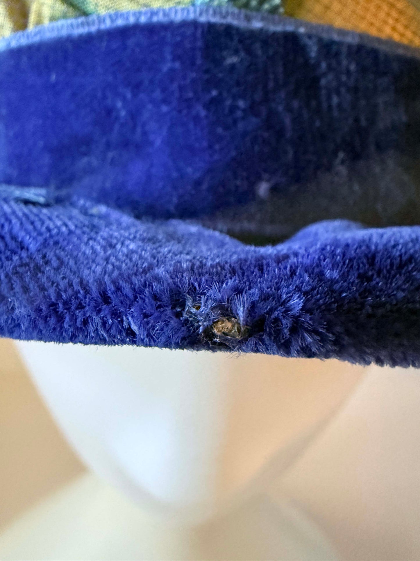 Vintage Blue Velvet Floral Cocktail Hat | 1950s Flower Hat | Blue Velvet Brim Hat | Mid Century Floral Millinery | Garden Party Hat