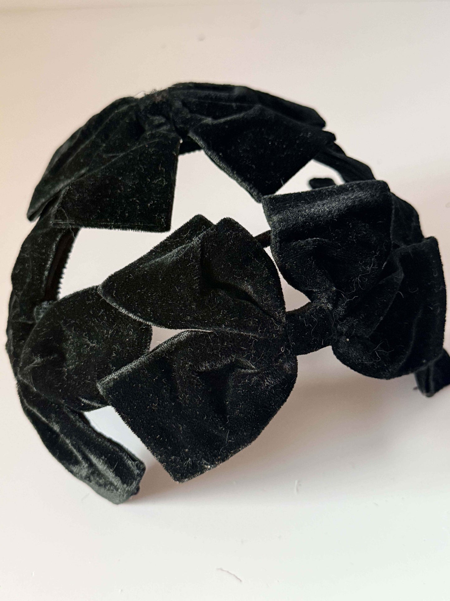 Vintage Black Velvet Bow Hat | 1950s Cocktail Hat | Sculptural Open Crown Halo Hat | Avant Garde Millinery | Evening Hat | Ginger and Tonic