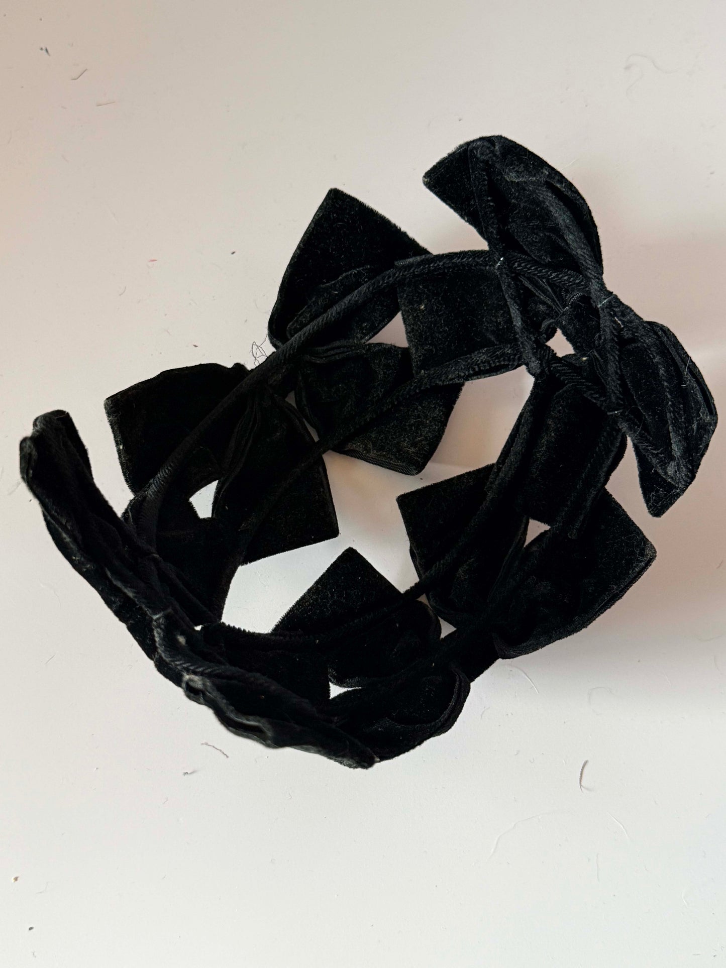 Vintage Black Velvet Bow Hat | 1950s Cocktail Hat | Sculptural Open Crown Halo Hat | Avant Garde Millinery | Evening Hat | Ginger and Tonic