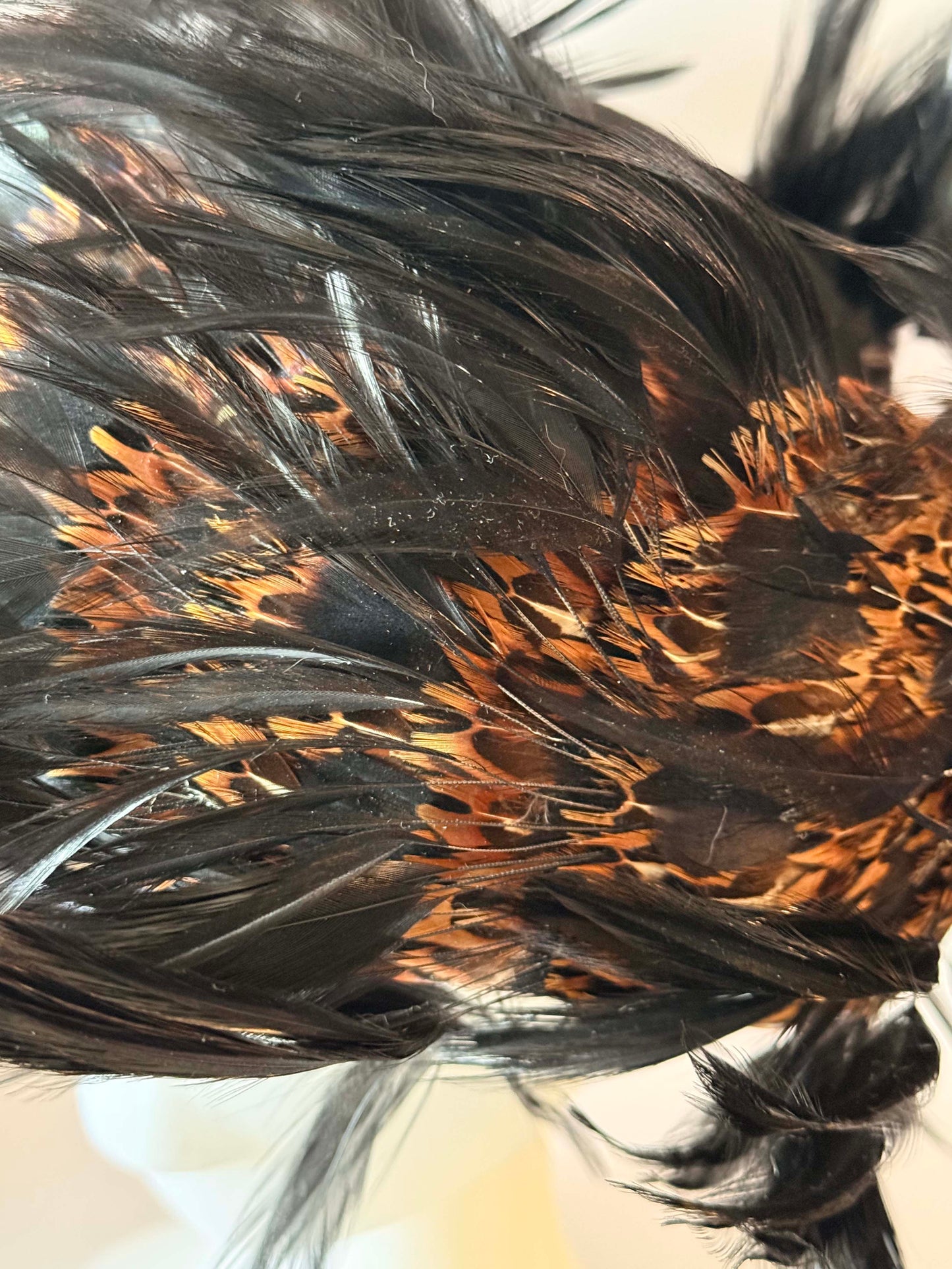 Vintage Mr. John Classic Feather Statement Hat – New York Paris Black & Pheasant Feather Designer Hat