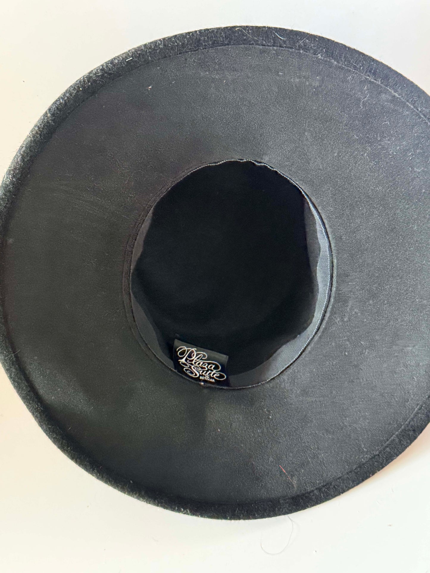 Vintage 1980s Black Wool Felt Wide Brim Hat, Plaza Suite Hat, Oversized Bow Hat, Women's Dress Hat, Church Hat, Elegant Vintage Hat