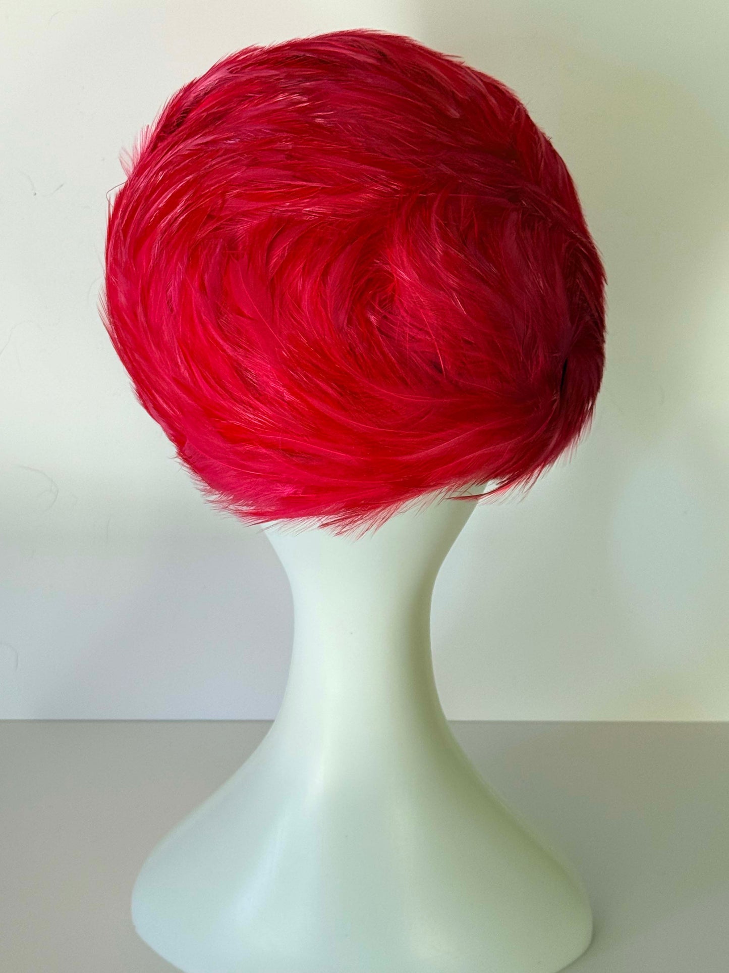 Vintage 1960s Bright Red Feather Hat – Eurona Belgium Feather Rockabilly Hat