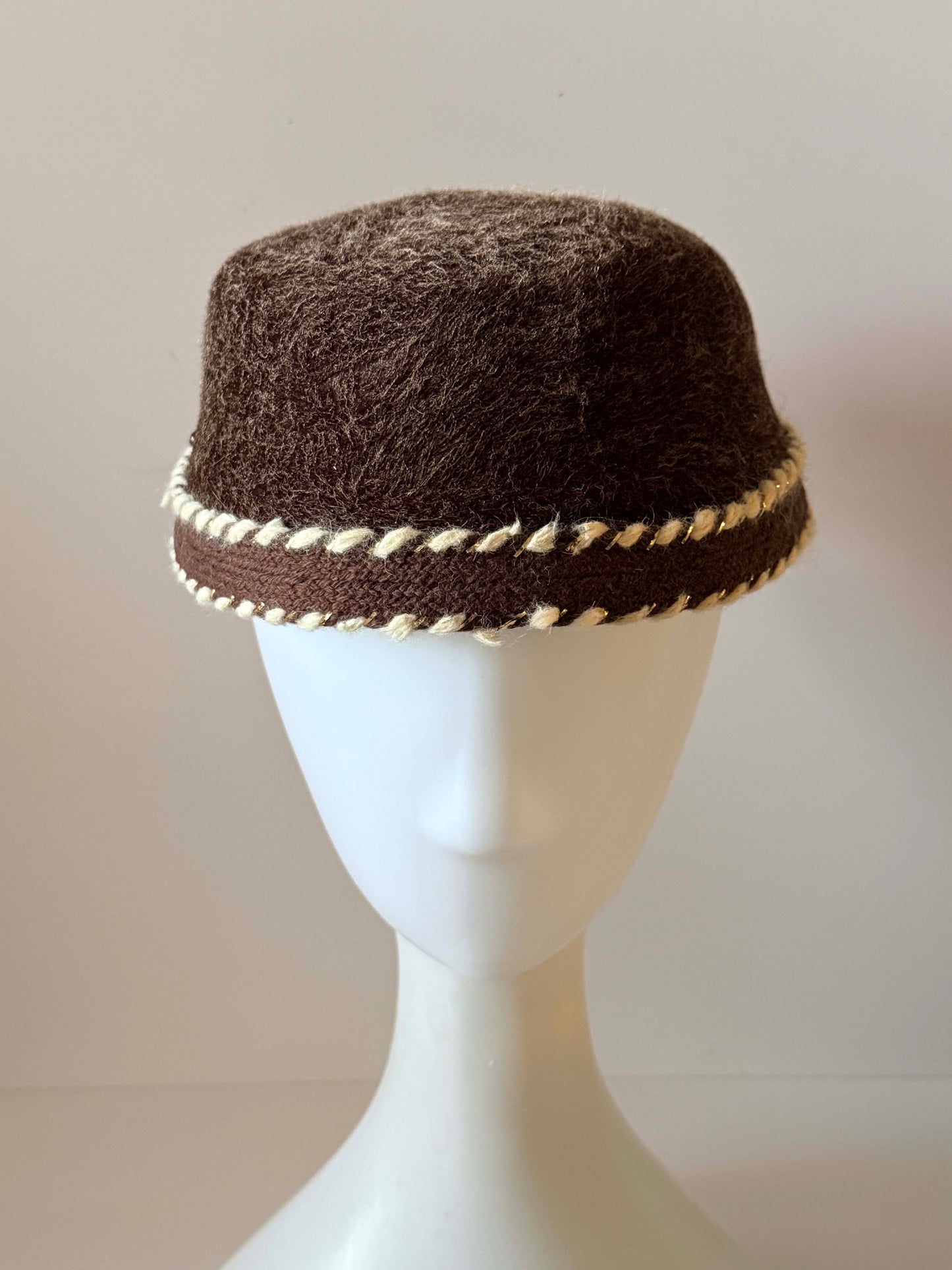 Vintage Gage Original Brown Cloche Hat, Brown Wool Felt Hat, Designer Hat, 1960s Winter Hat, Women's Vintage Millinery
