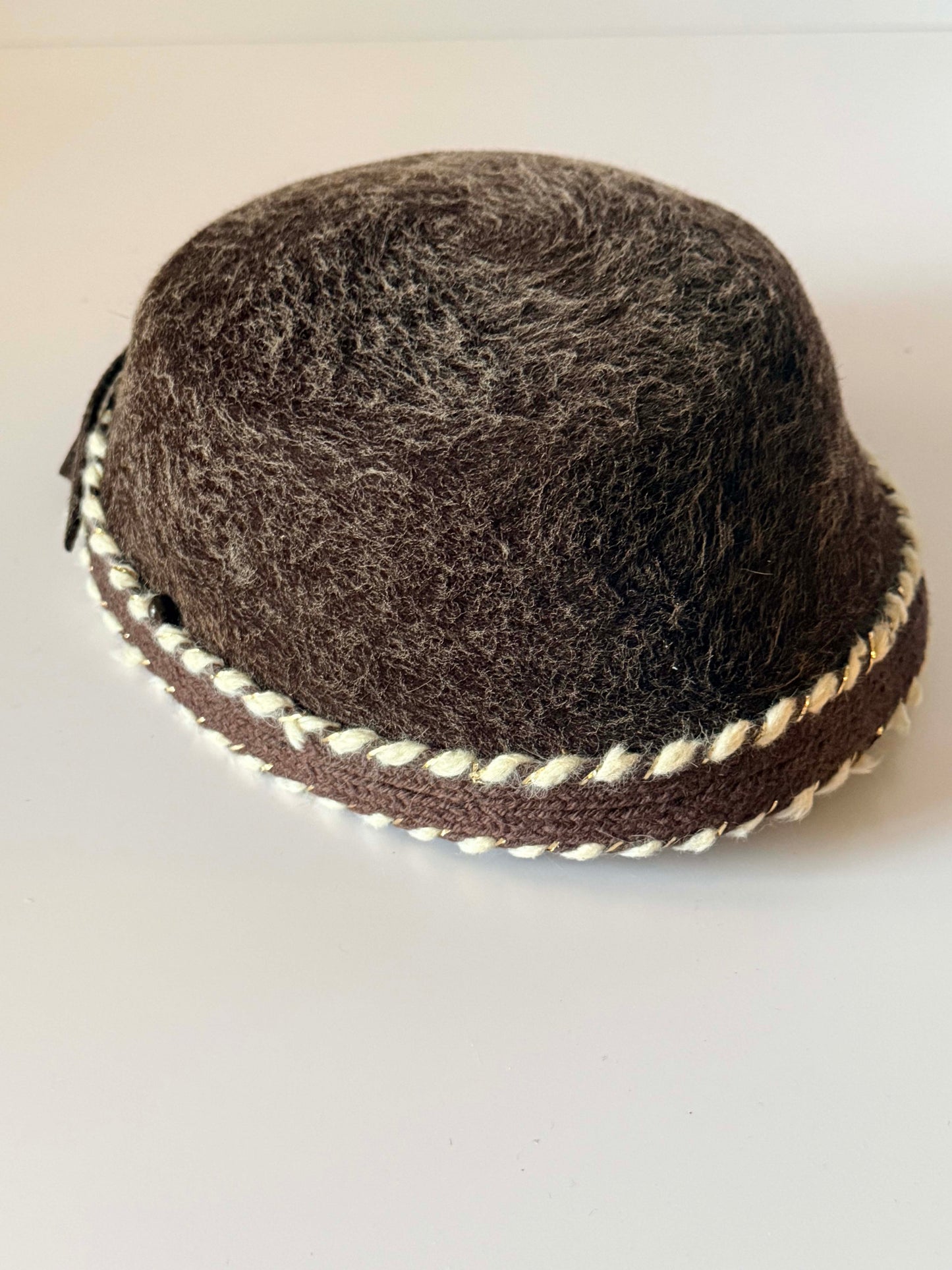 Vintage Gage Original Brown Cloche Hat, Brown Wool Felt Hat, Designer Hat, 1960s Winter Hat, Women's Vintage Millinery