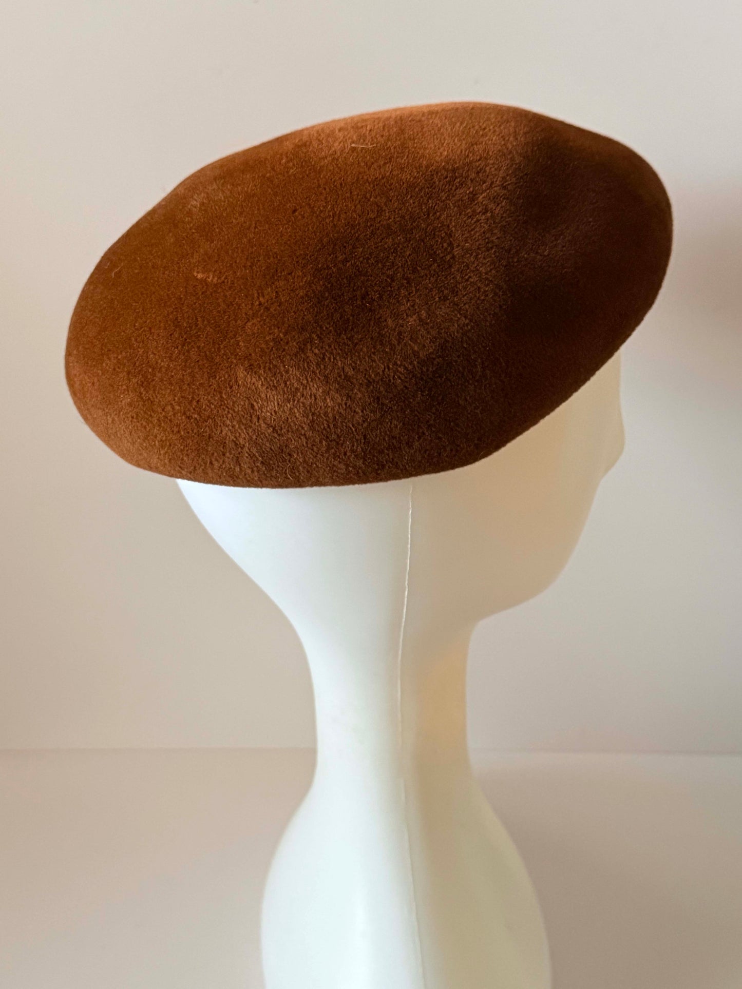 Vintage Barbisio Brown Beret Hat, Italian Fur Felt Tam, Cappellerie Barbisio Hat, Brown Wool Felt Beret, Designer Vintage Hat