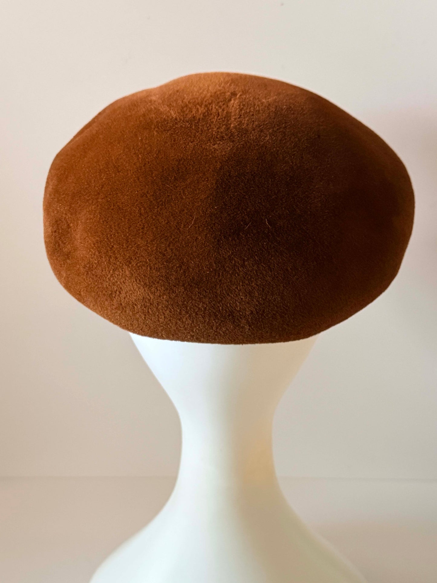 Vintage Barbisio Brown Beret Hat, Italian Fur Felt Tam, Cappellerie Barbisio Hat, Brown Wool Felt Beret, Designer Vintage Hat