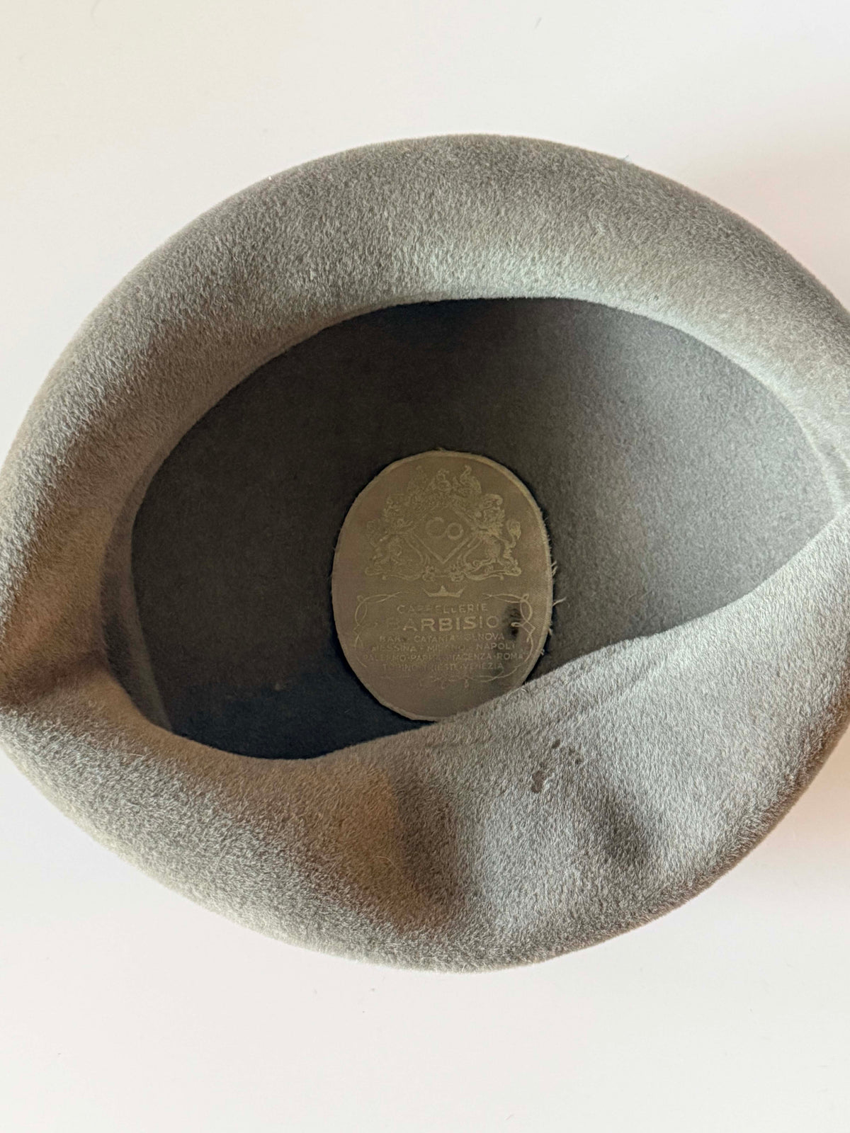 Vintage Barbisio Gray Velour Felt Beret | Italian Wool Hat | Designer Mid Century Minimalist Hat | Made in Italy