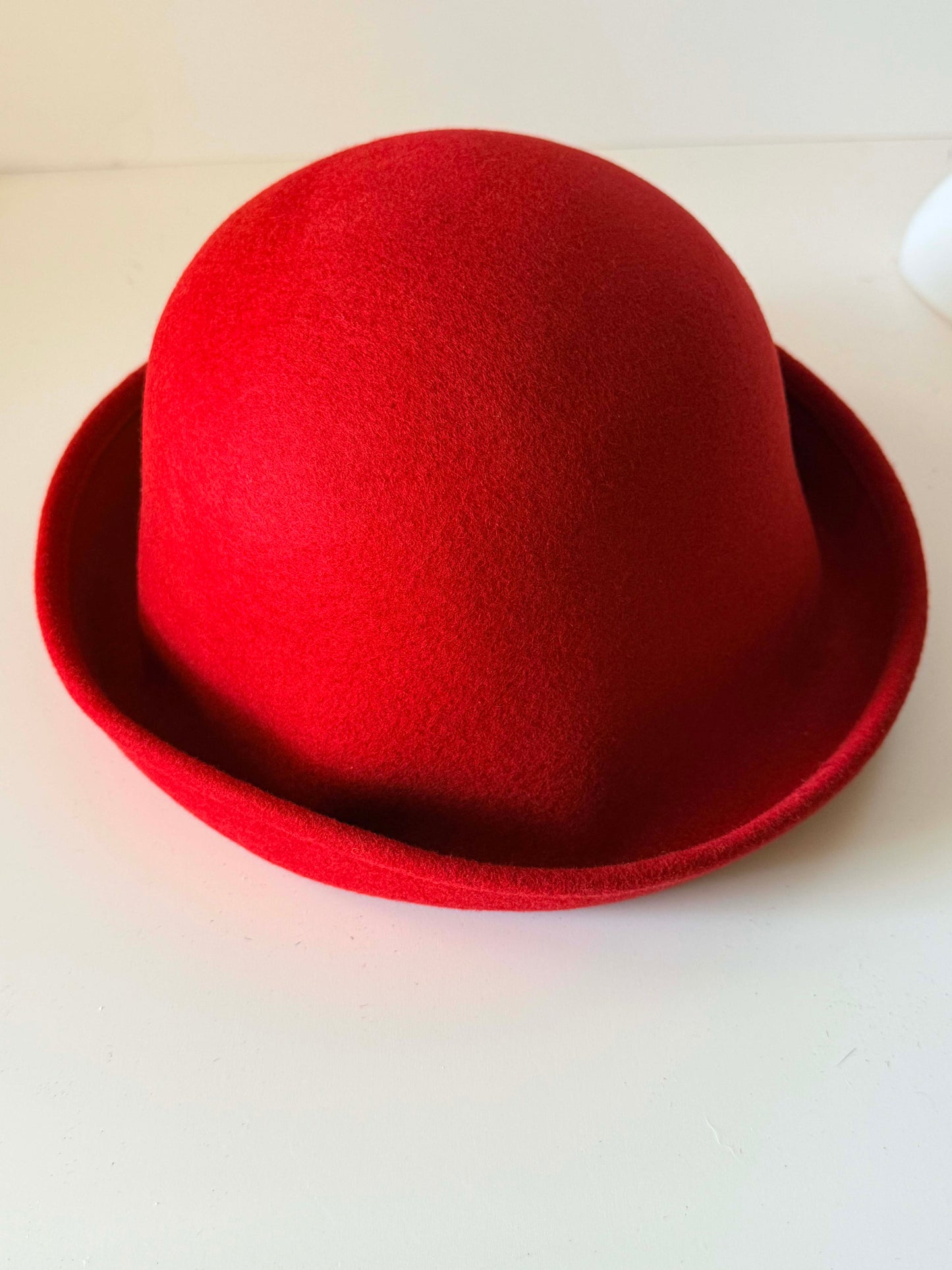 Vintage Toucan Collection Red Hat | Wool Felt Roll Brim Hat | Classic Designer Winter Hat | Women's Vintage Millinery