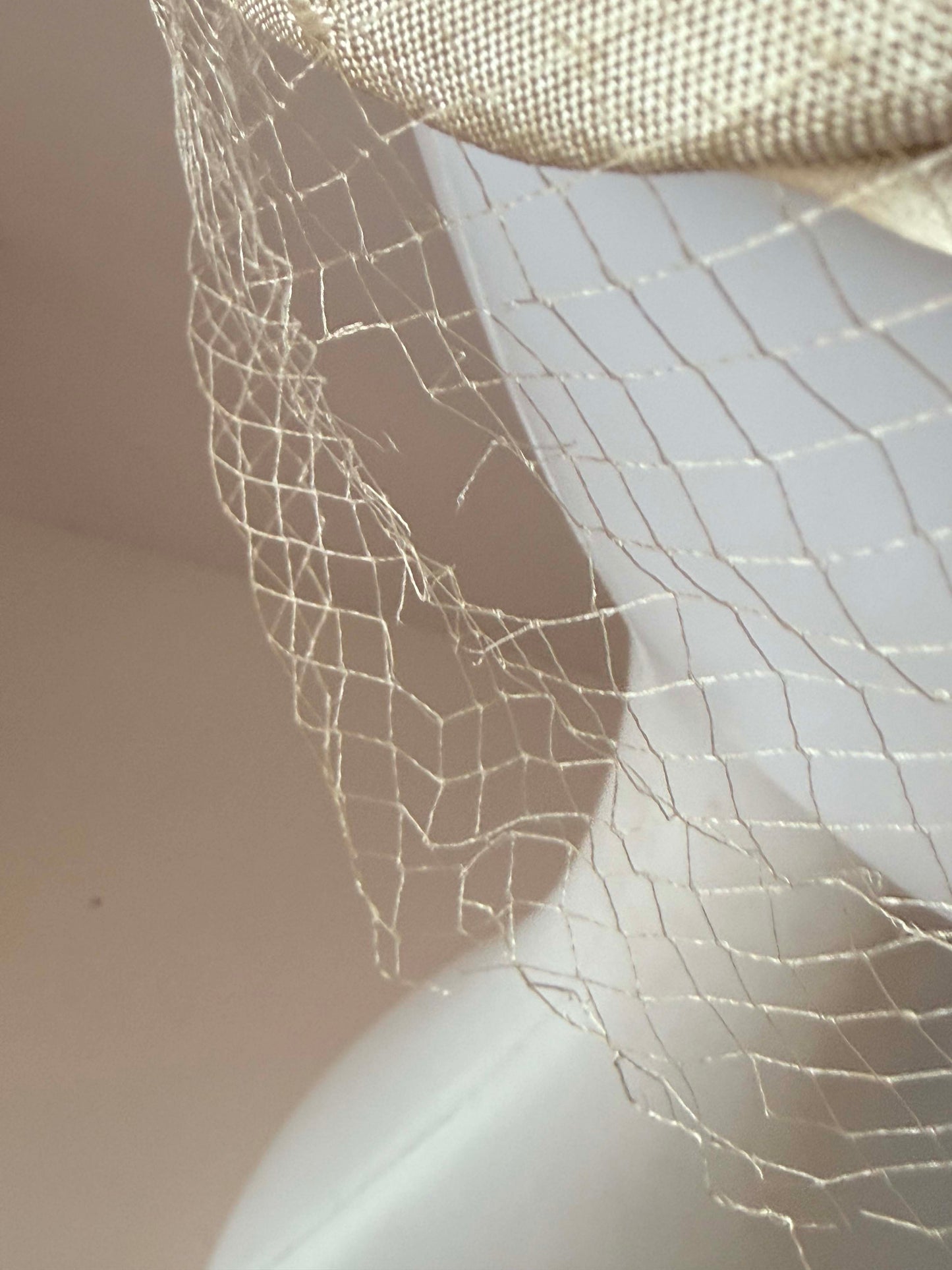 Vintage Ivory Veiled Pillbox Hat | 1960s Swiss Dot Cocktail Hat | Bridal Fascinator | Mid Century Wedding Hat