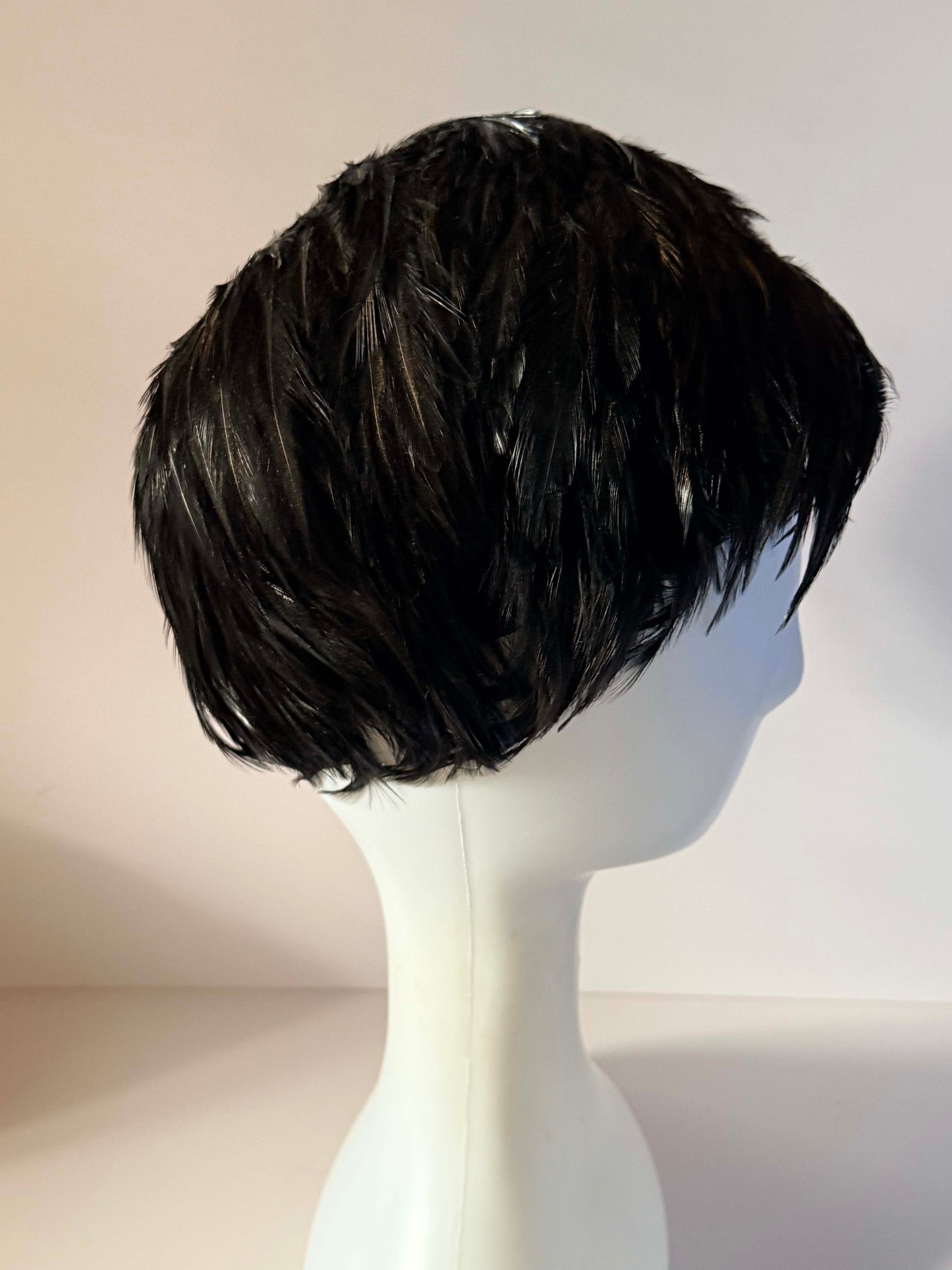 Vintage Christian Dior Feather Hat | Black Designer Cocktail Pillbox | Paris New York Chapeaux | 1960s Couture Millinery